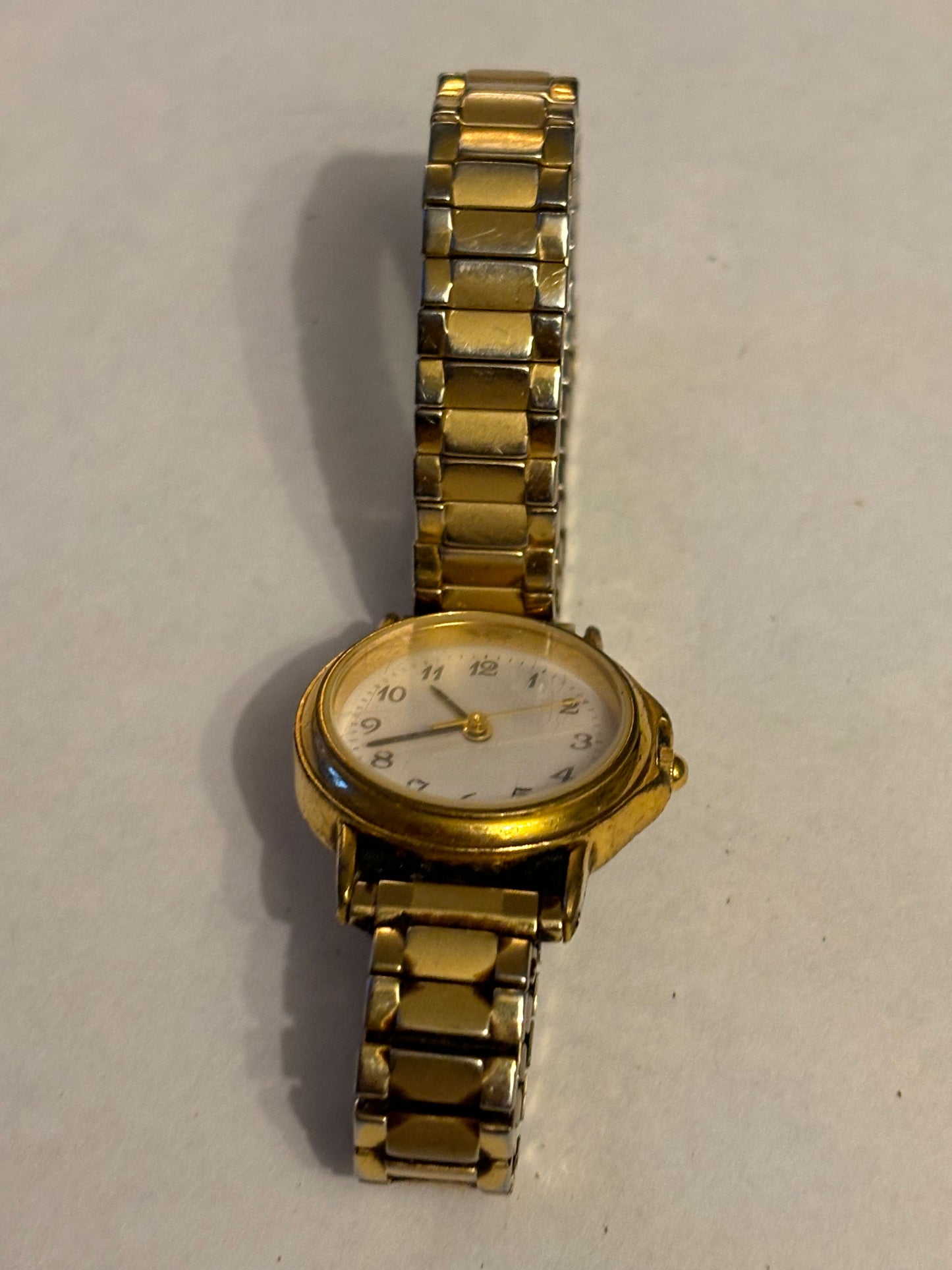 Marks and Spencer Gold Ladies Stretch Wristwatch - Untested