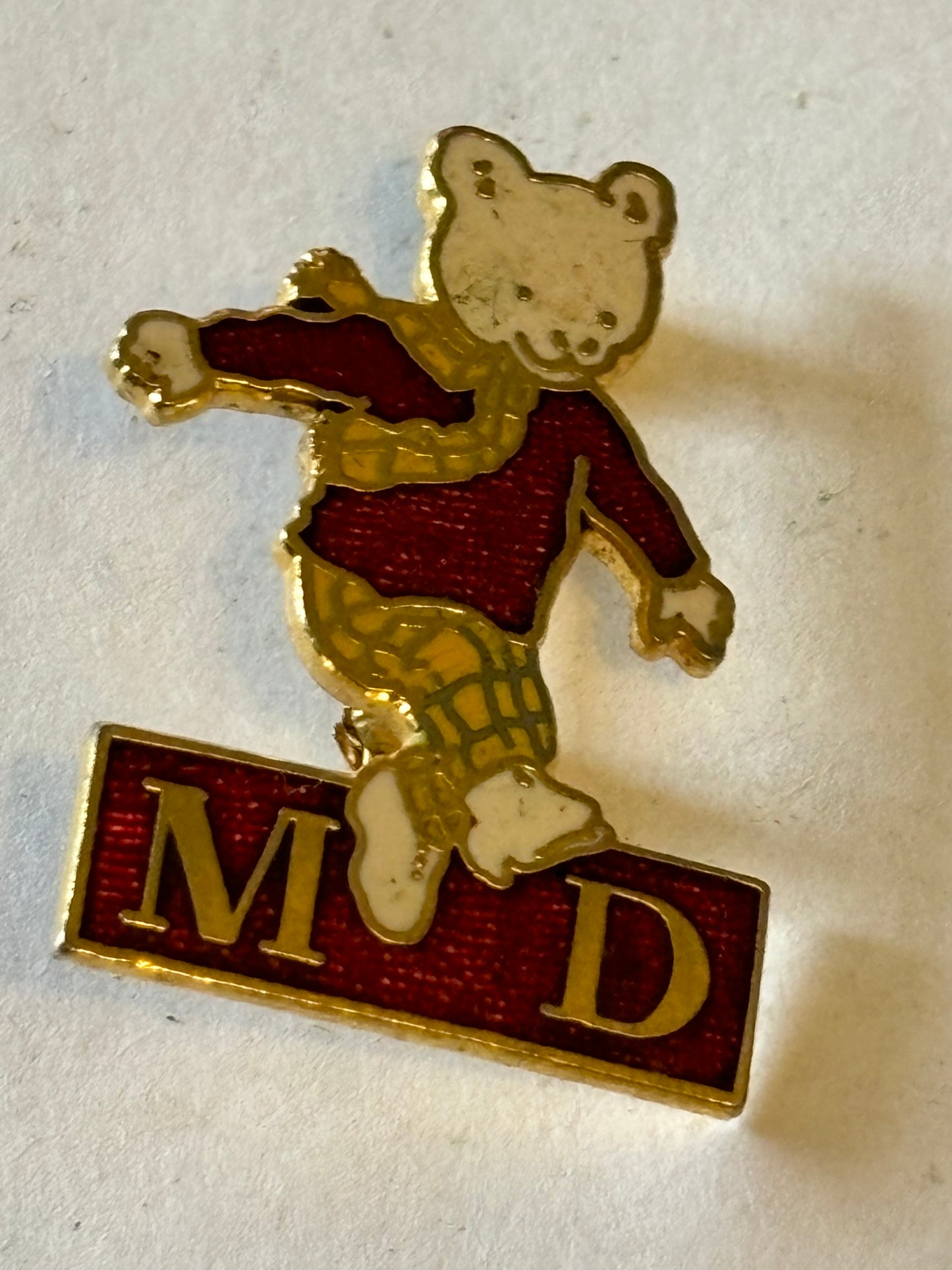 Rupert the Bear Muscular Dystrophy Charity Metal Badge