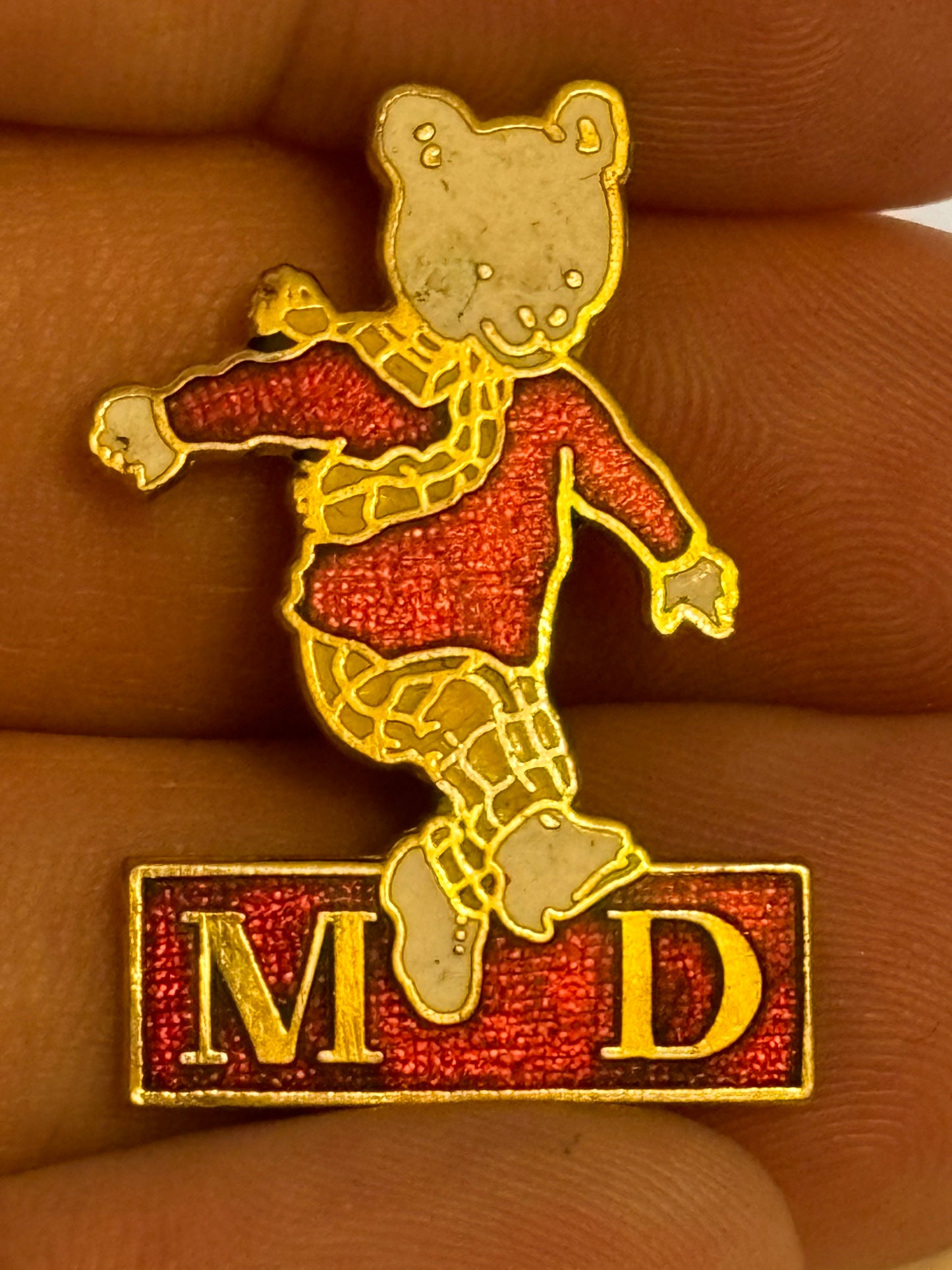 Rupert the Bear Muscular Dystrophy Charity Metal Badge