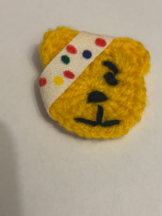 Woollen Pudsey Bear brooch