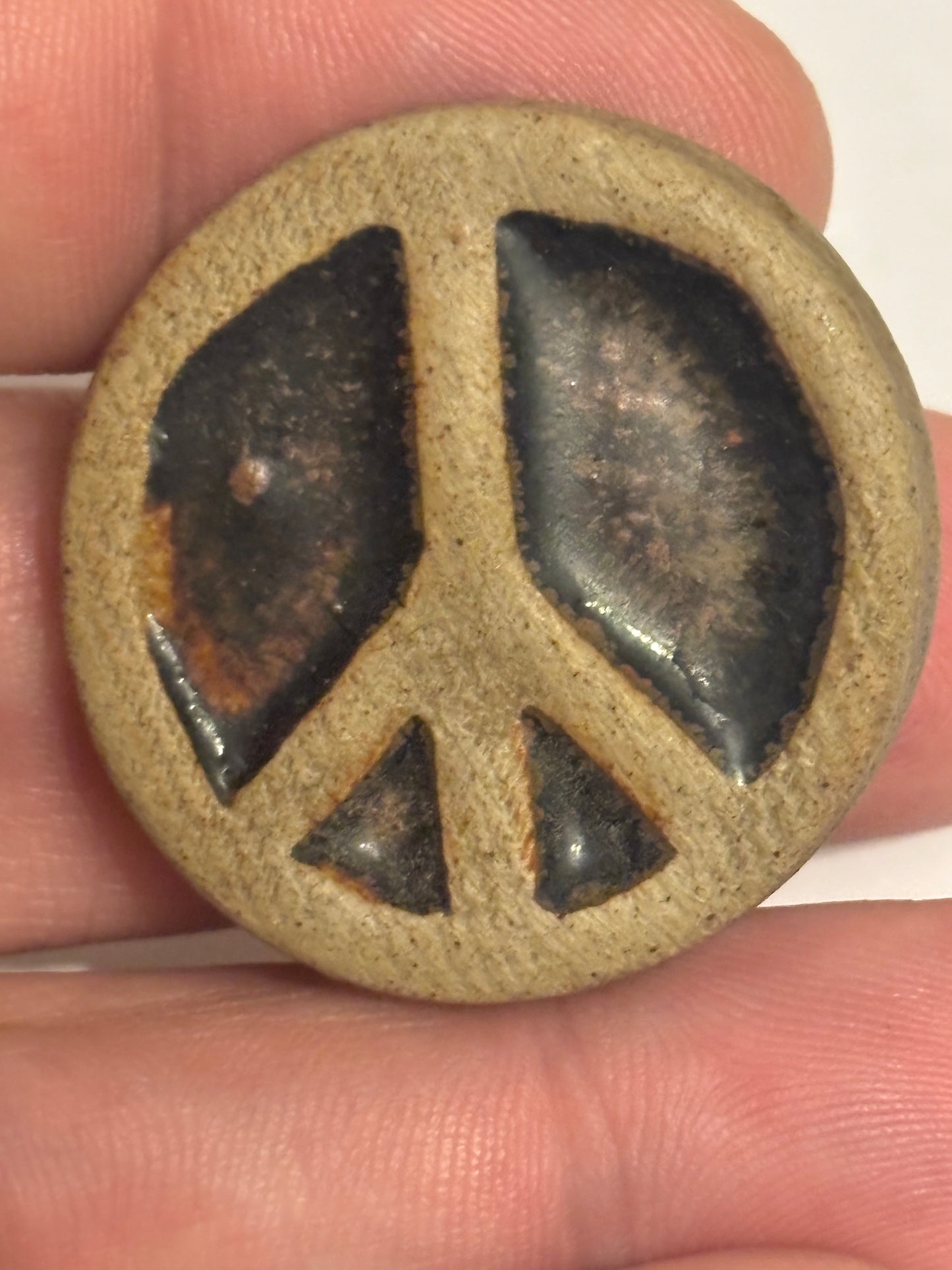 CND ceramic peace badge