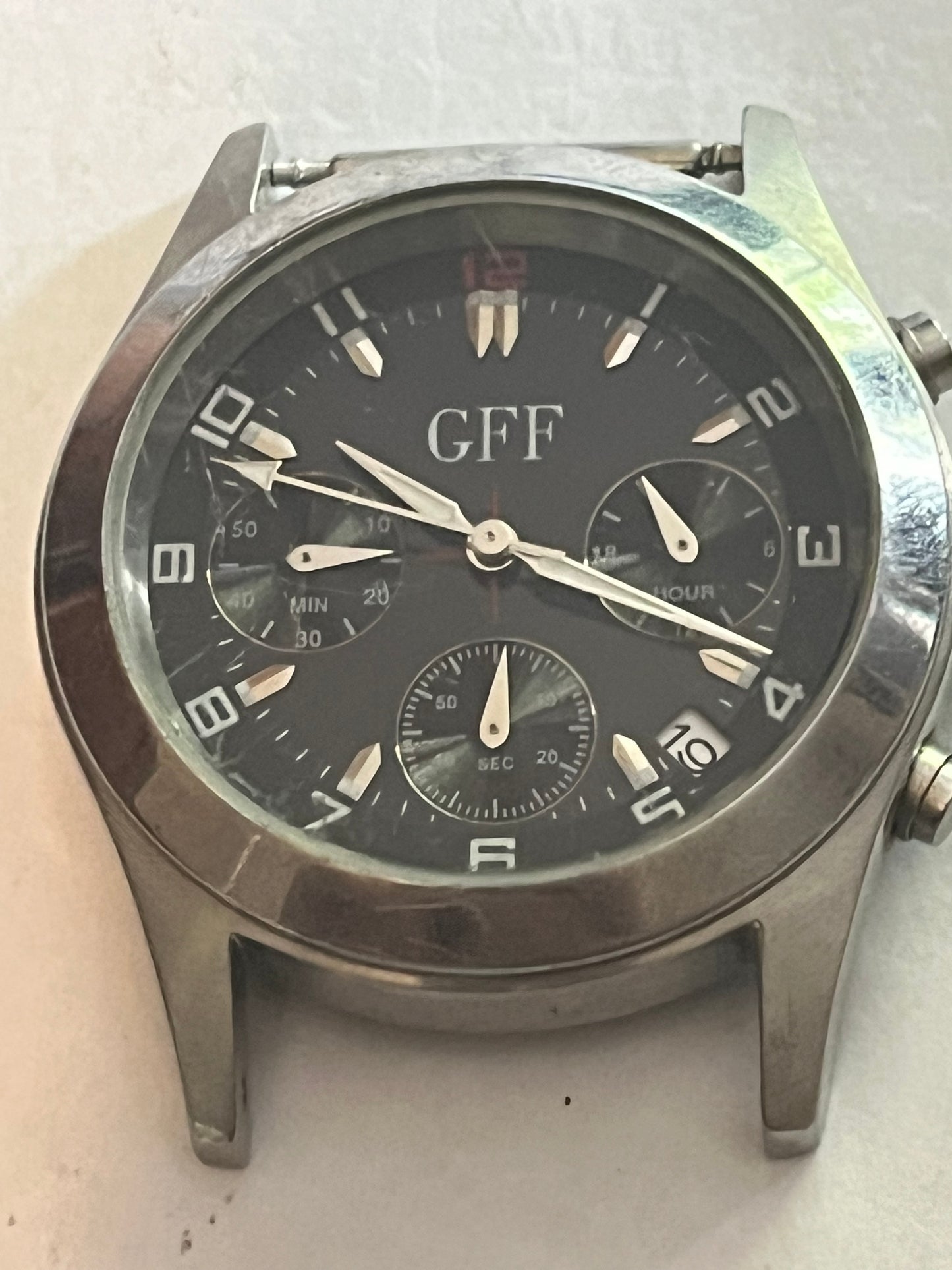 GFF Gents silver chrono style watch - Untested