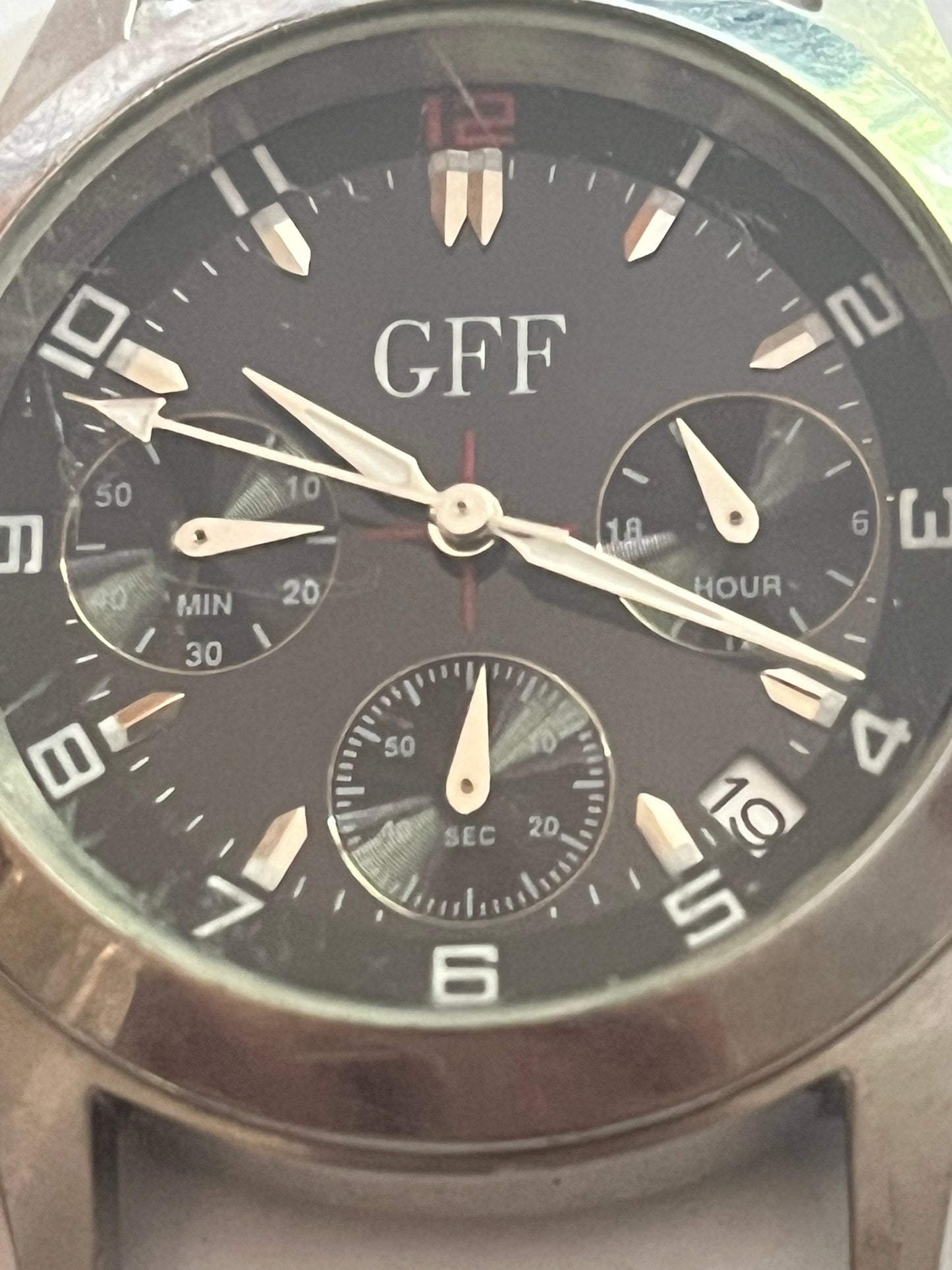 GFF Gents silver chrono style watch - Untested