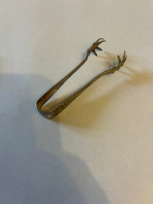 Detailed Bird Claw Silver Sugar Tongs