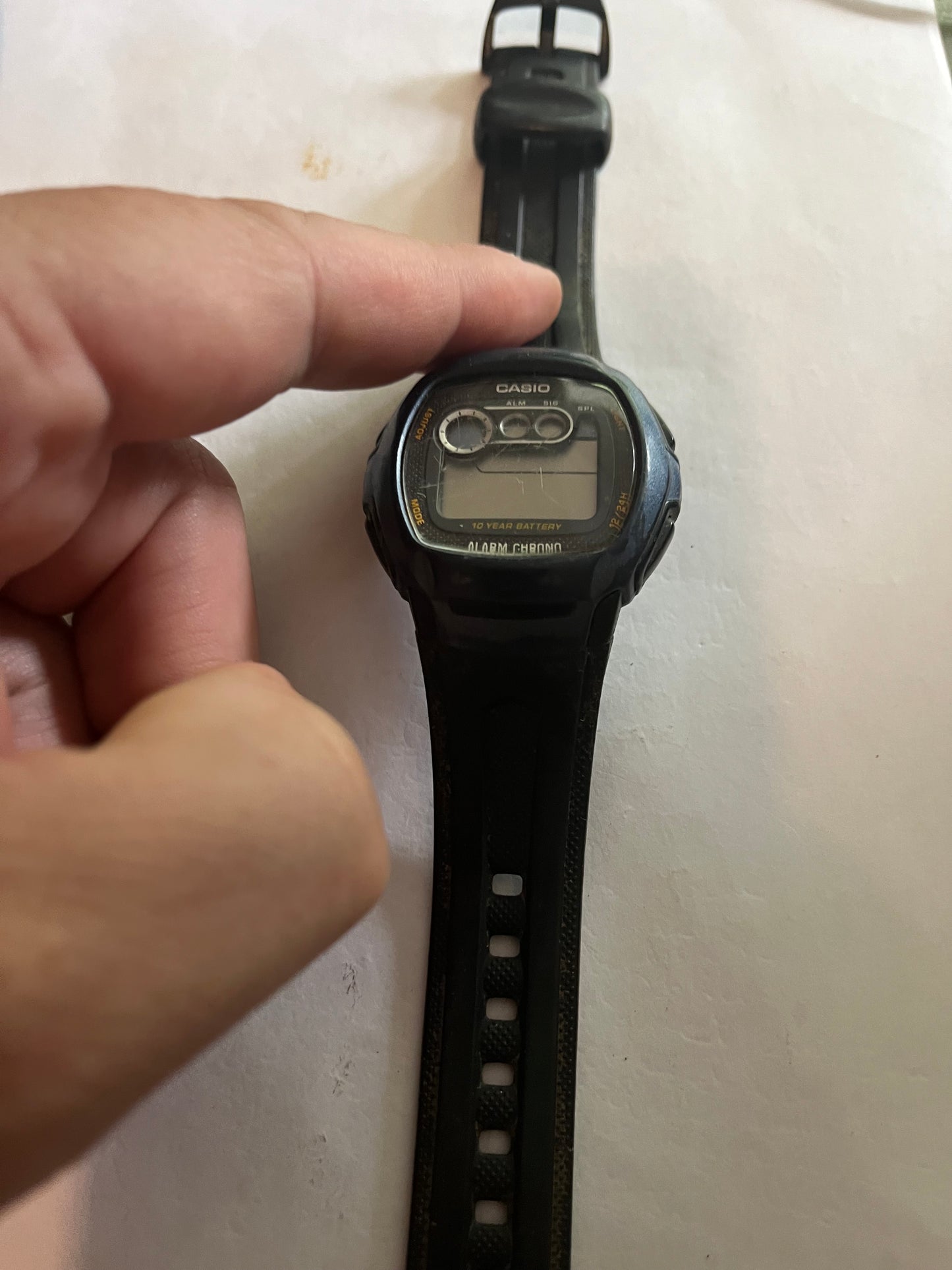 Casio W-210 Black Retro Digital Watch - Untested