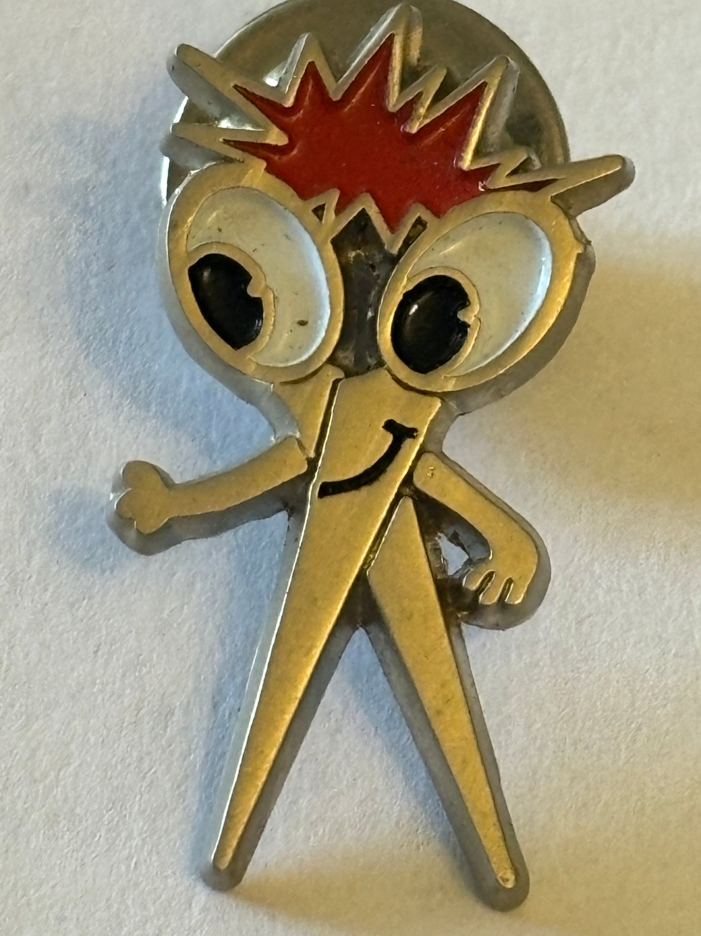 Scissor Man Metal Badge