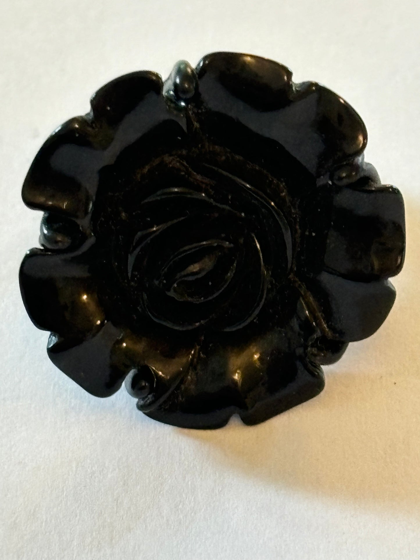 Black metal Flower (Rose) Ring - Size M