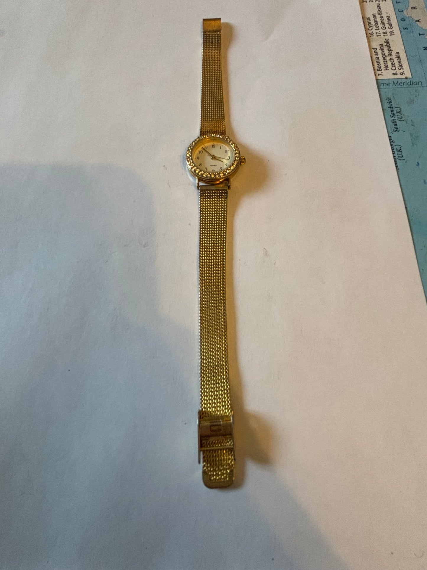 Unbranded Ladies Gold Jewelled Wristwatch - Untested