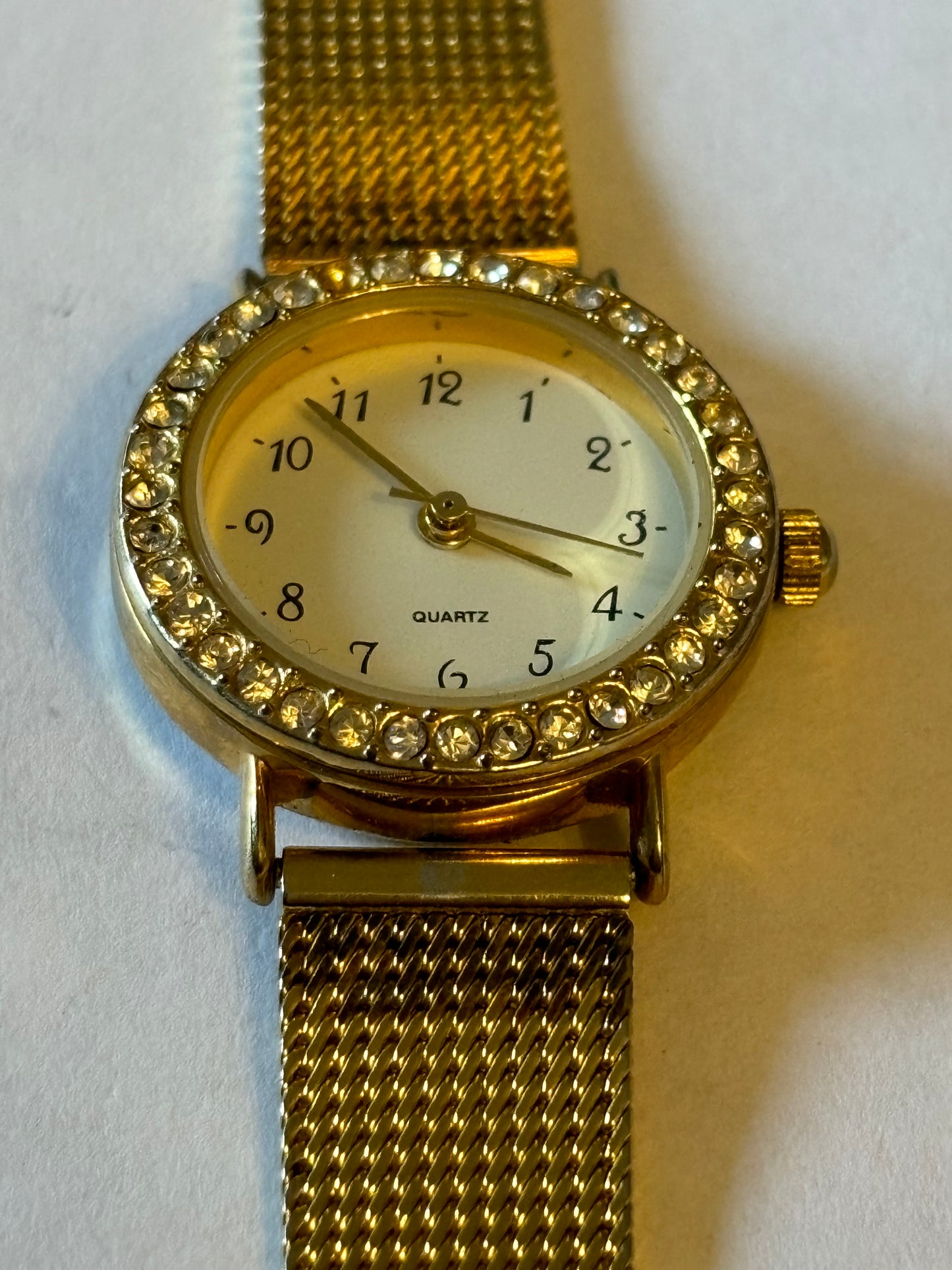 Unbranded Ladies Gold Jewelled Wristwatch - Untested