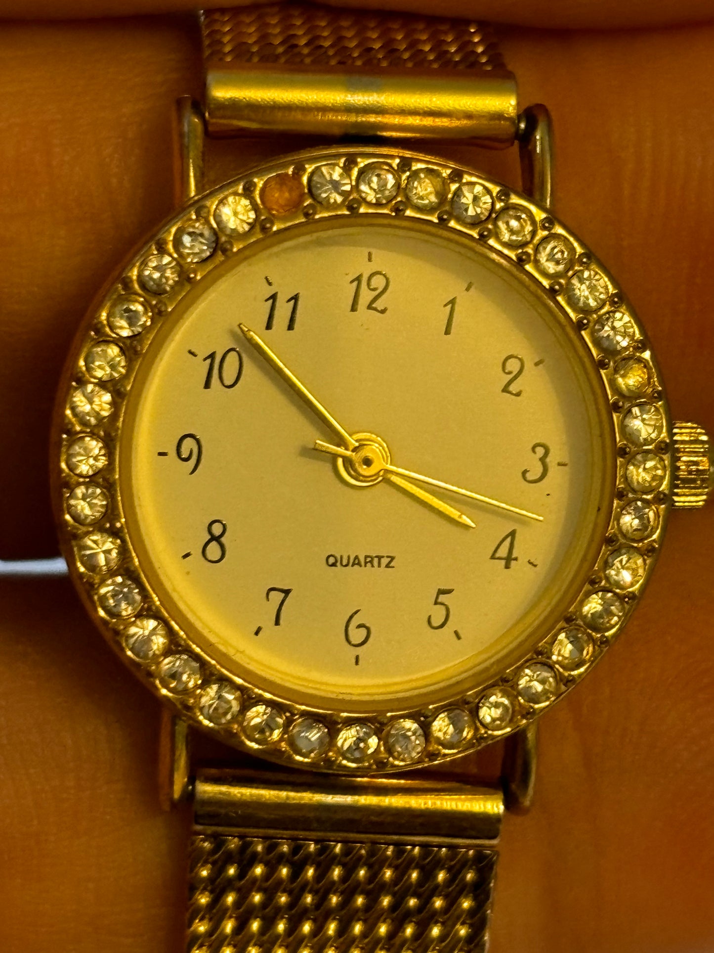 Unbranded Ladies Gold Jewelled Wristwatch - Untested