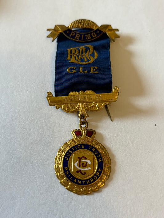 Masonic Udy Lodge medal and ribbon - 1947