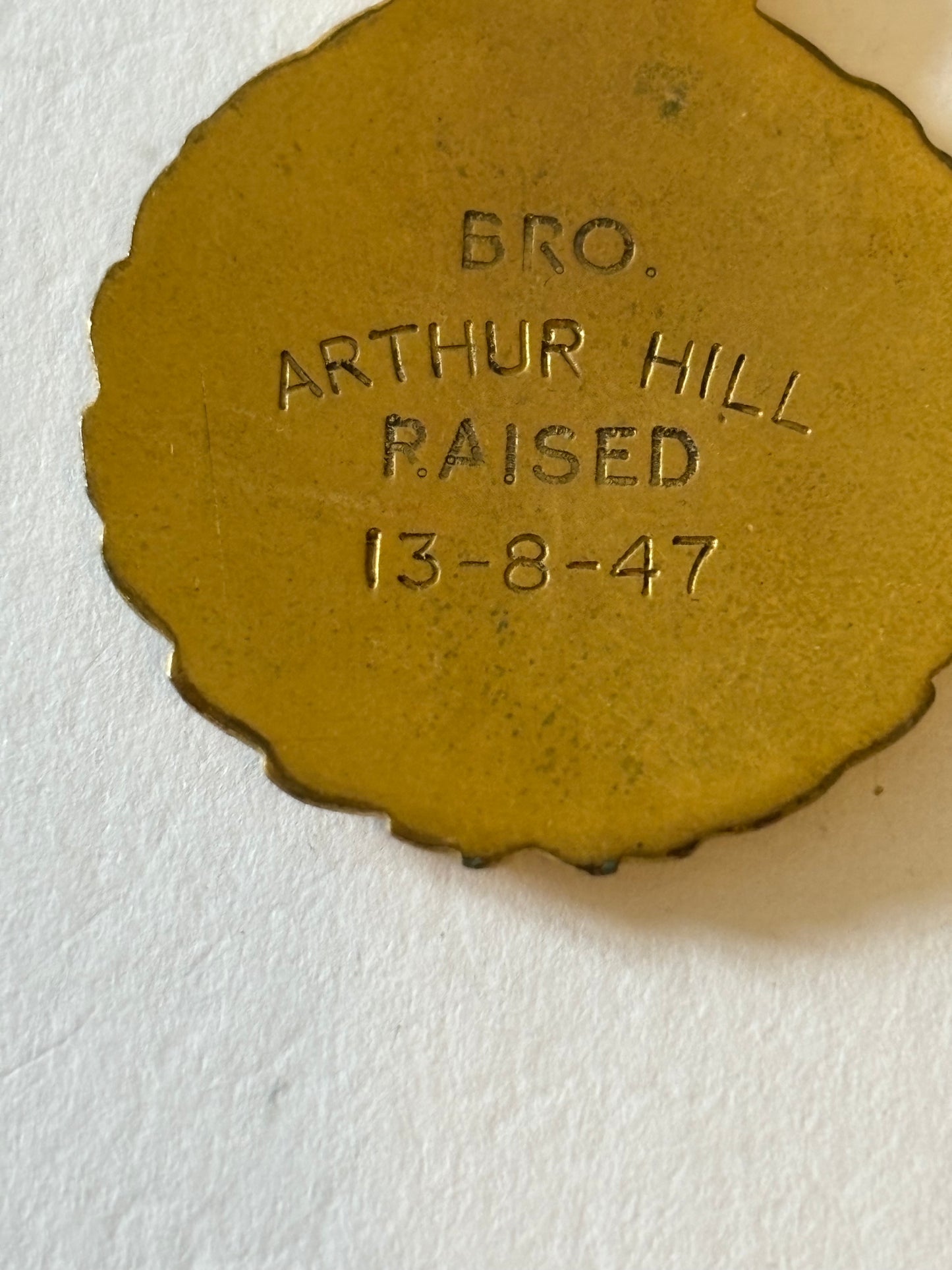 Masonic Udy Lodge medal and ribbon - 1947