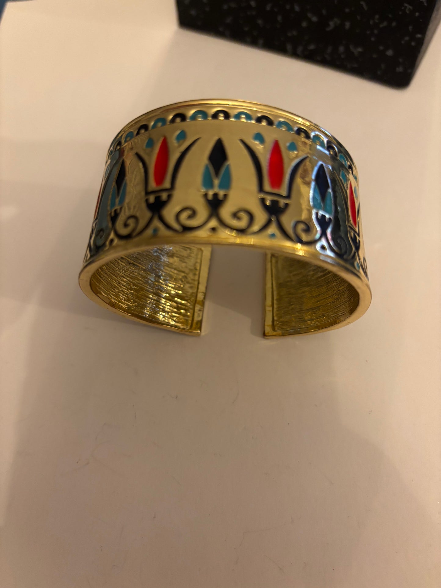 Shudehill ornate gold metal open bangle