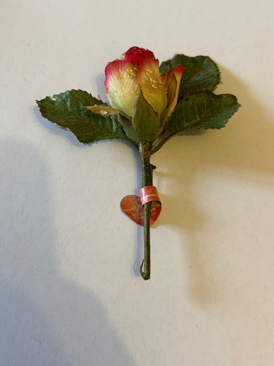 British Heart Foundation - Vintage fake rose brooch