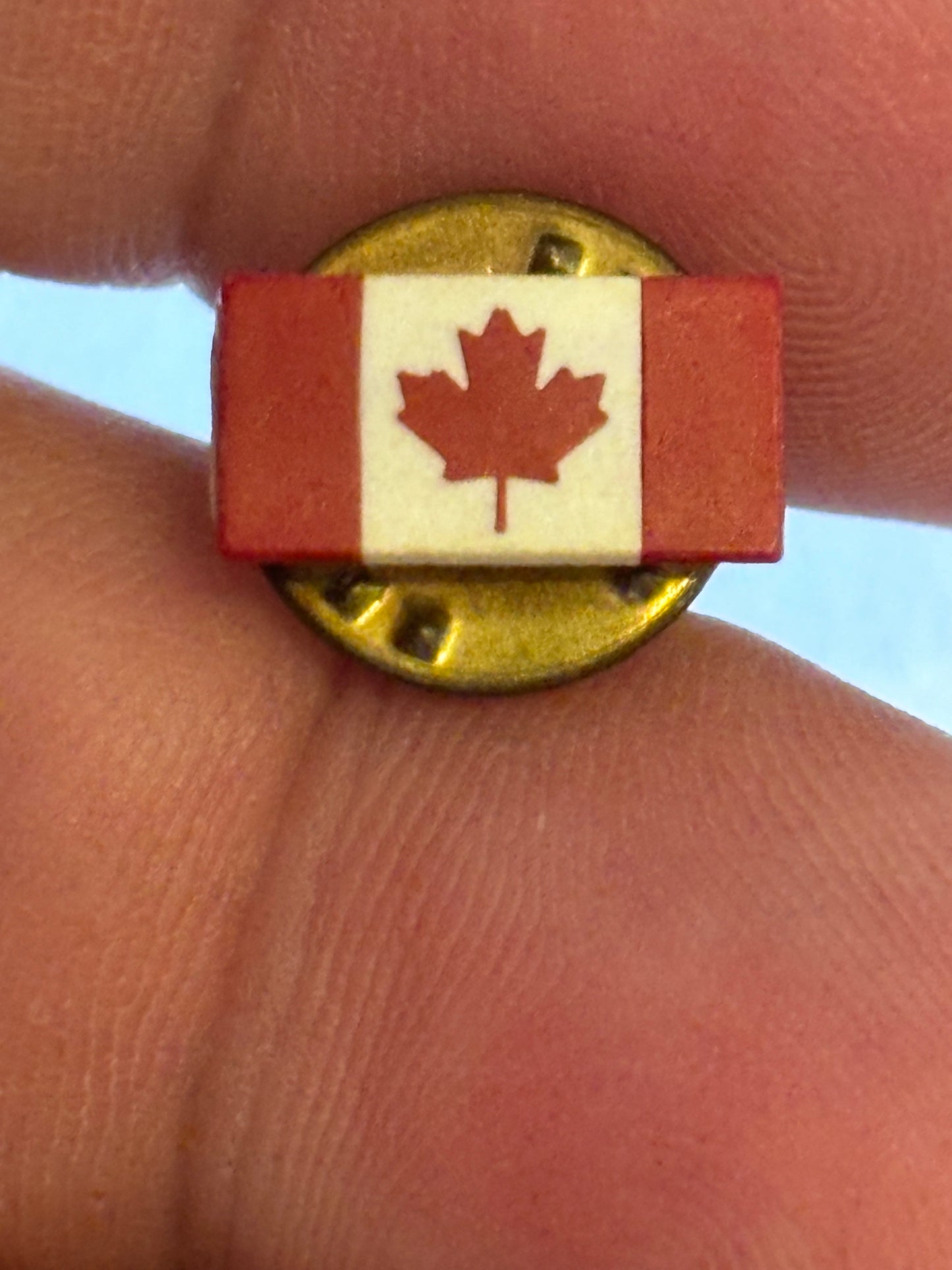 2x very small Canadian flag pin badges