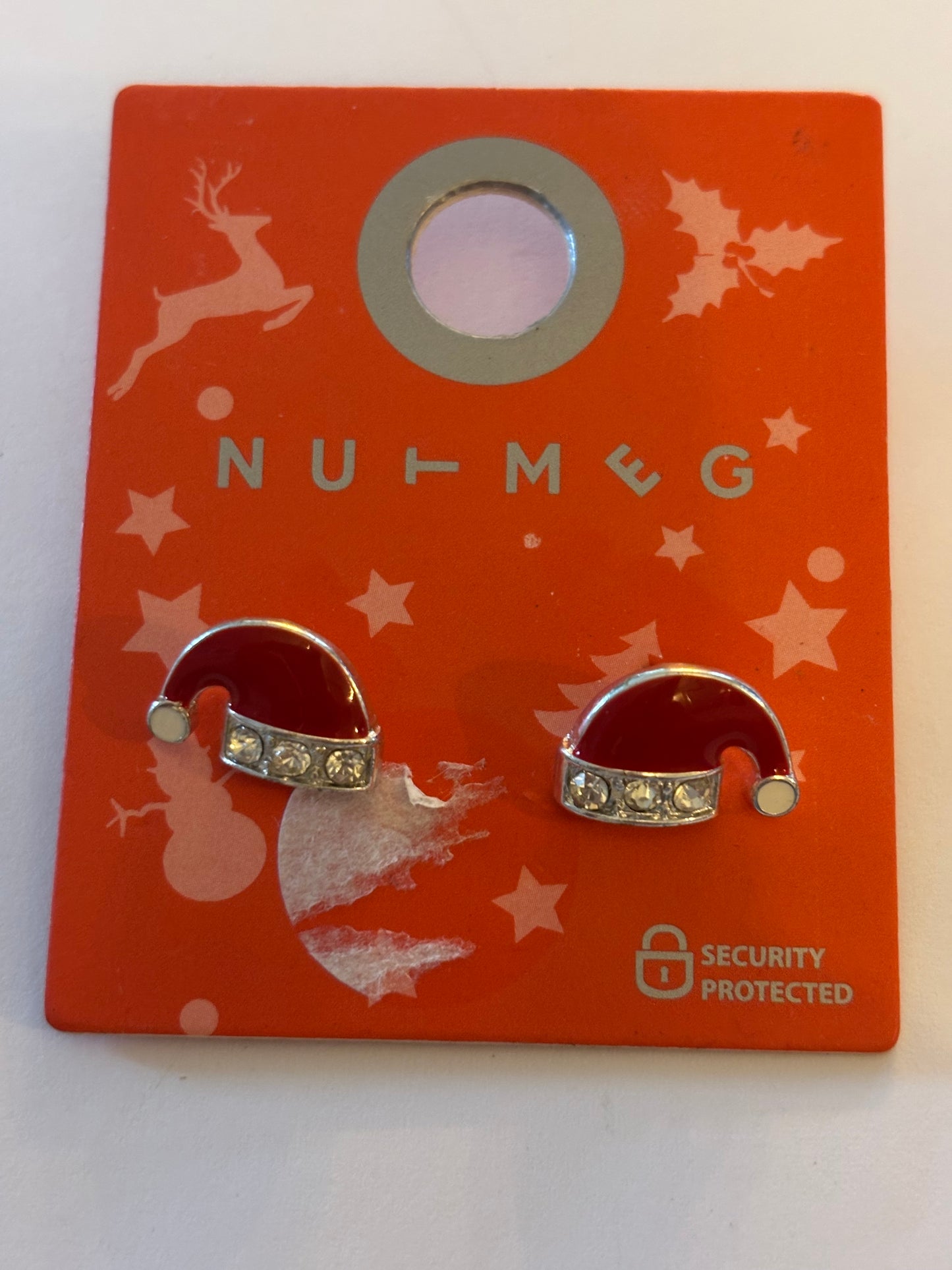 Sparkly Santa Hat Earrings