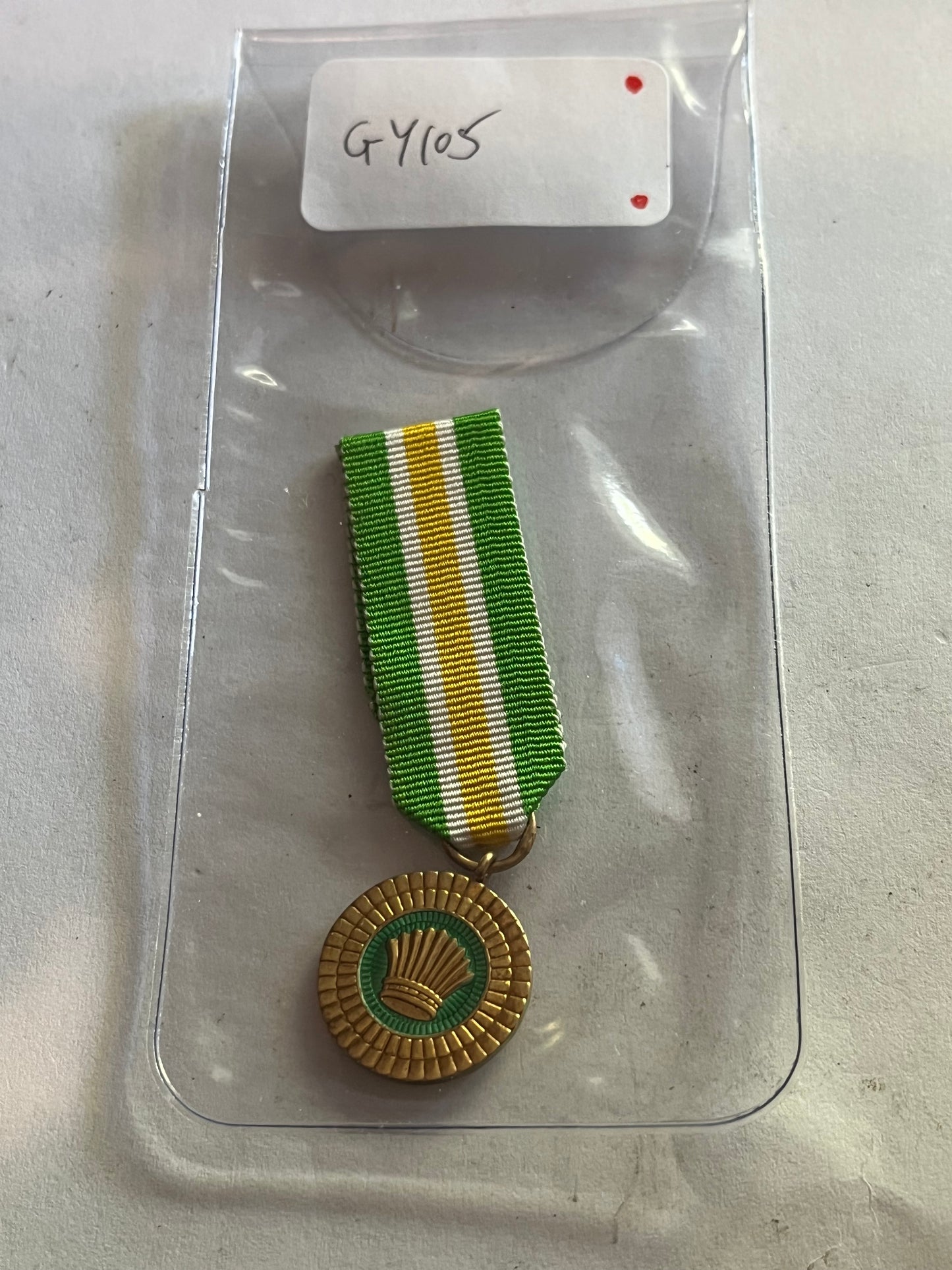 Guyana miniature Cacique's Crown of Honour medal with ribbon