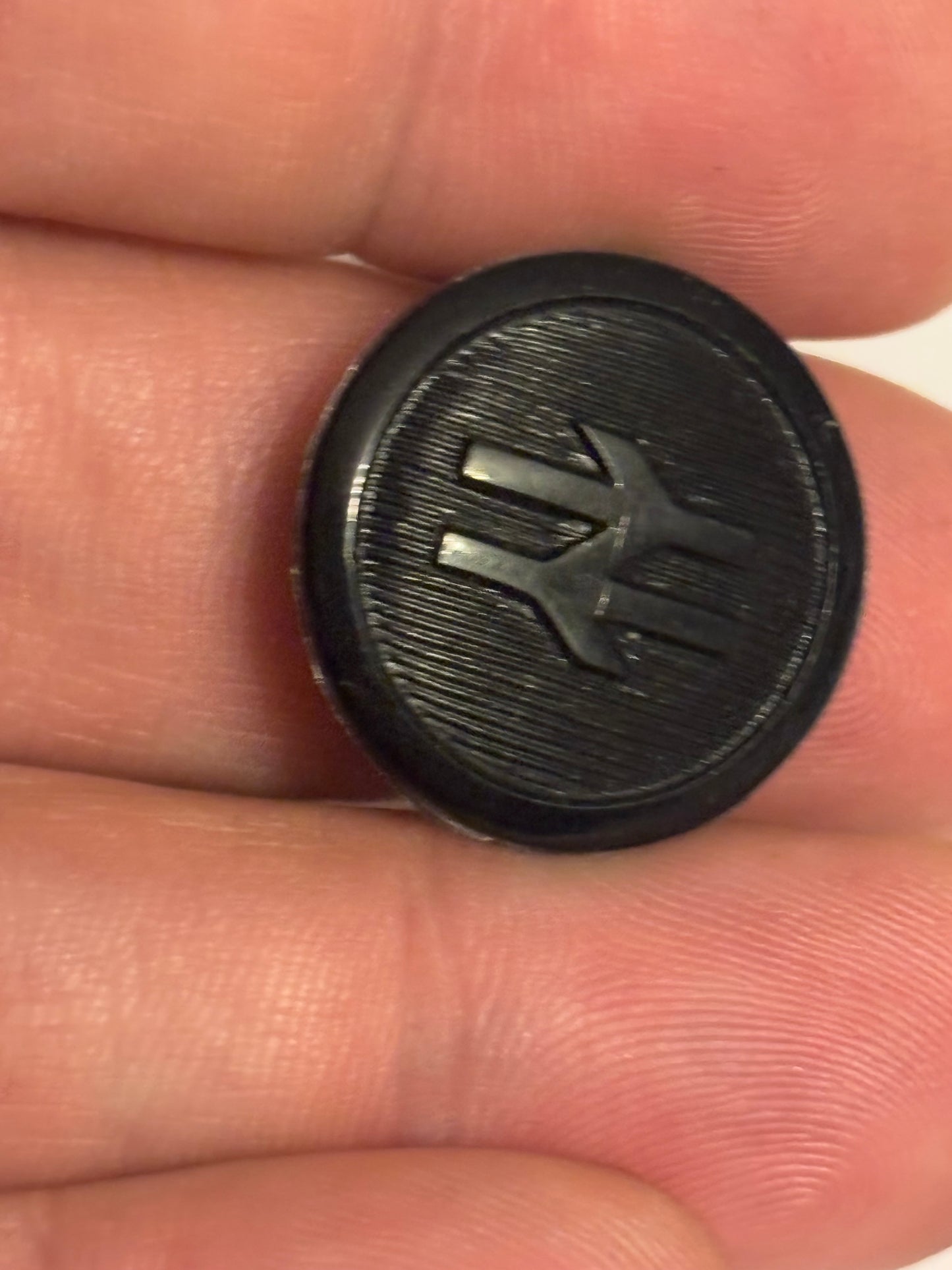 3x black nylon British Rail logo buttons