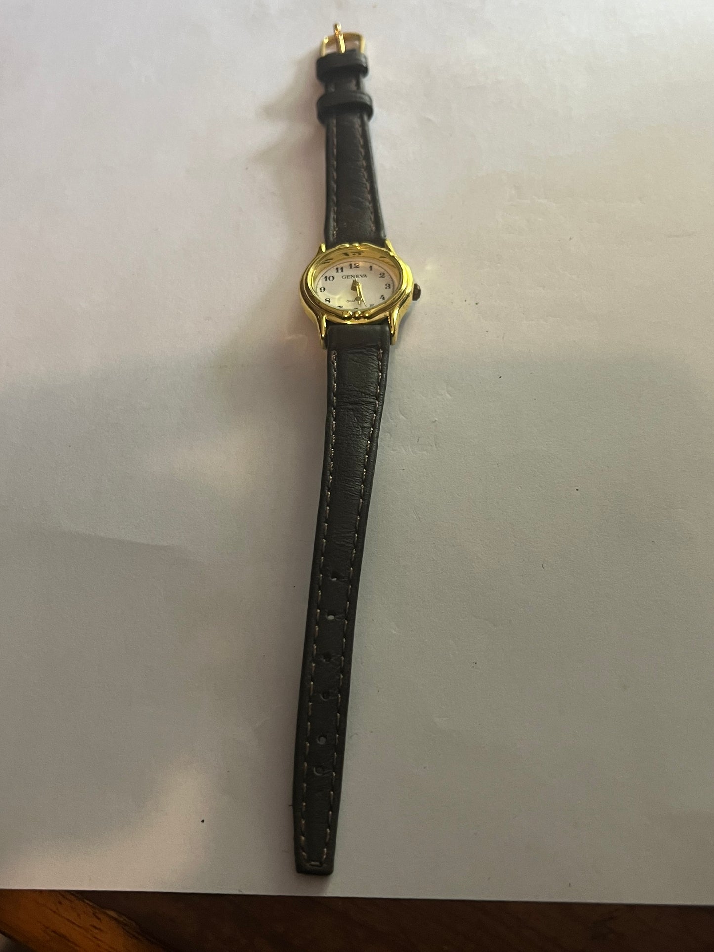 Geneva Black and Gold Ladies Wristwatch - Untested