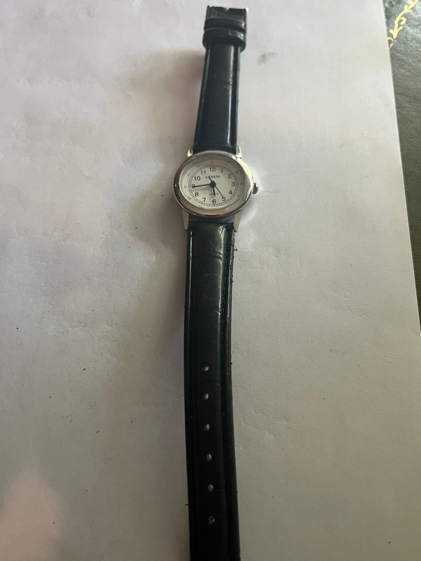 Geneva Ladies silver and black watch - Untested