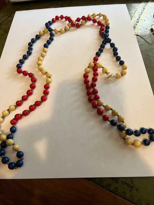 Red, White & Blue small beaded necklace