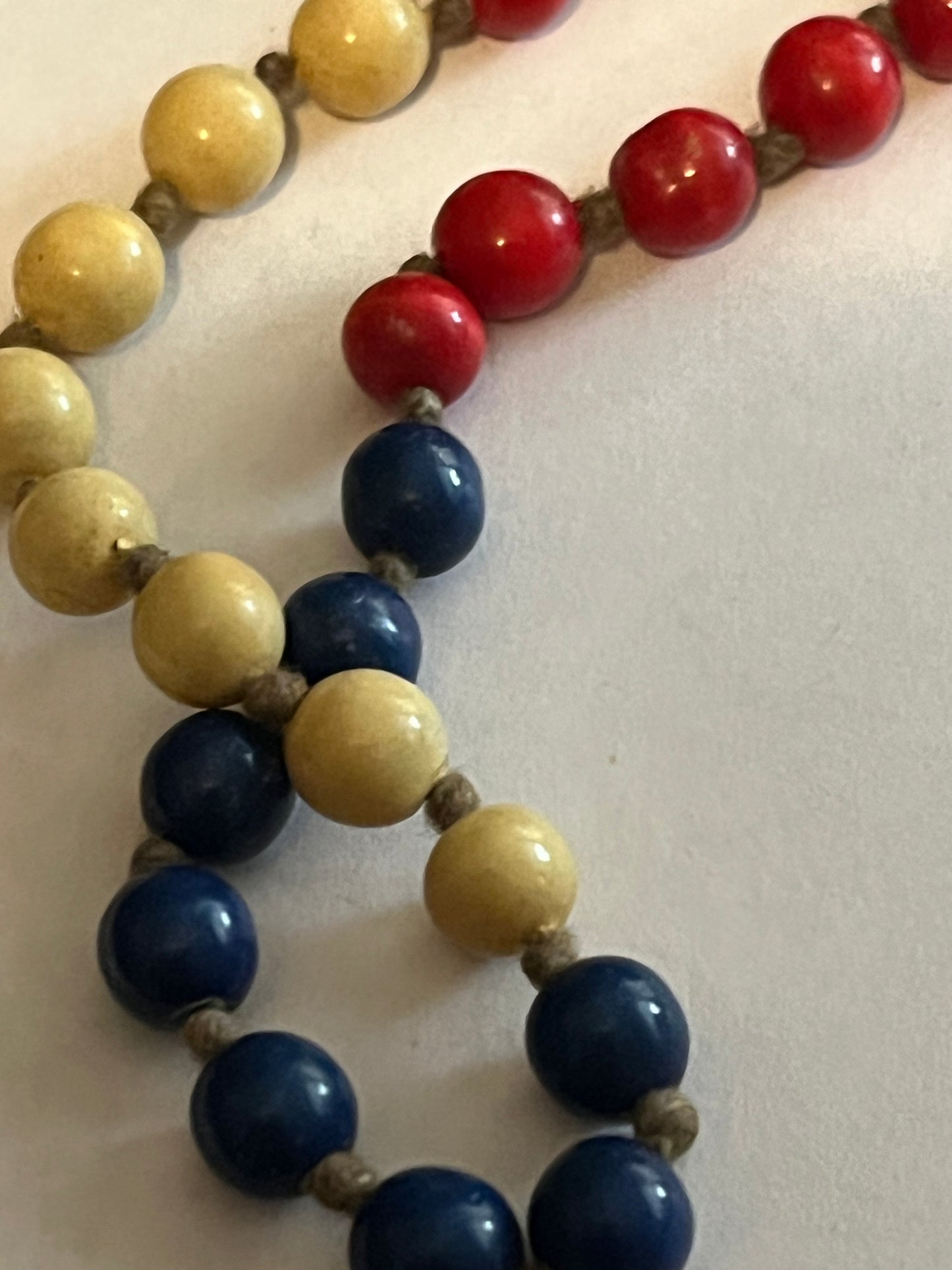 Red, White & Blue small beaded necklace