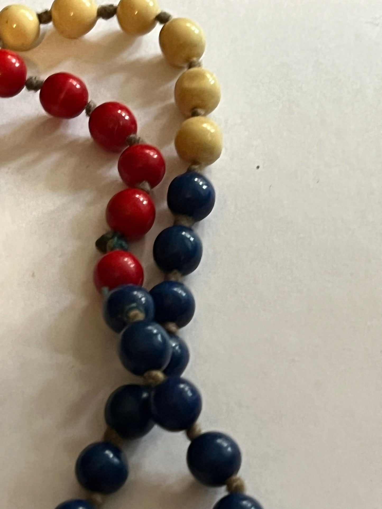 Red, White & Blue small beaded necklace