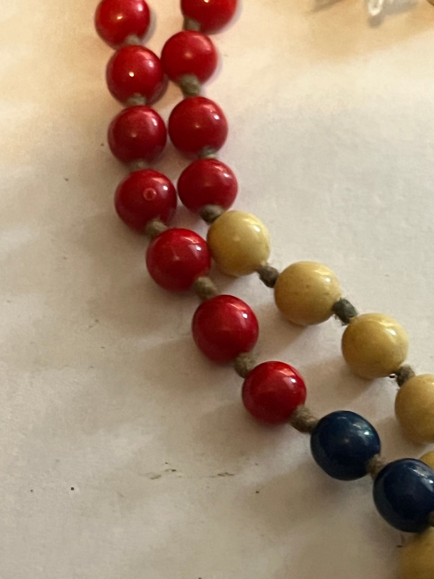 Red, White & Blue small beaded necklace