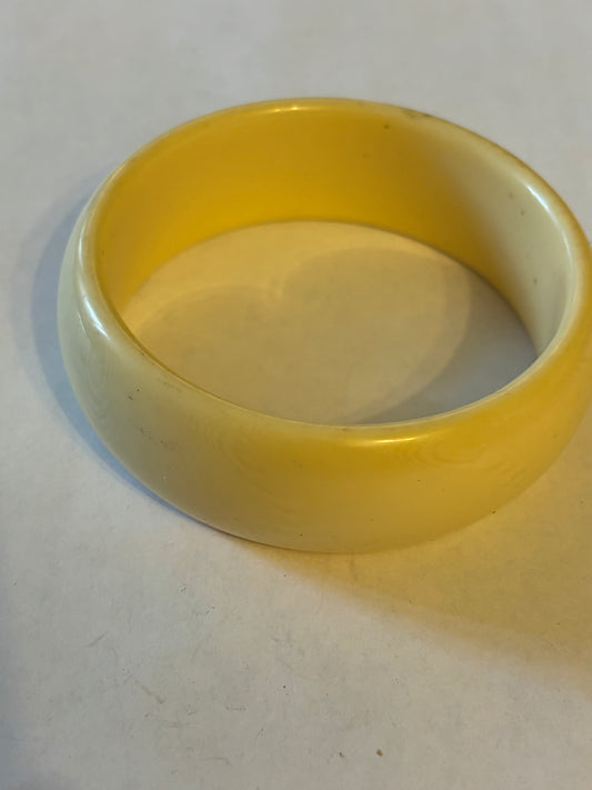 Thick wide cream bangle