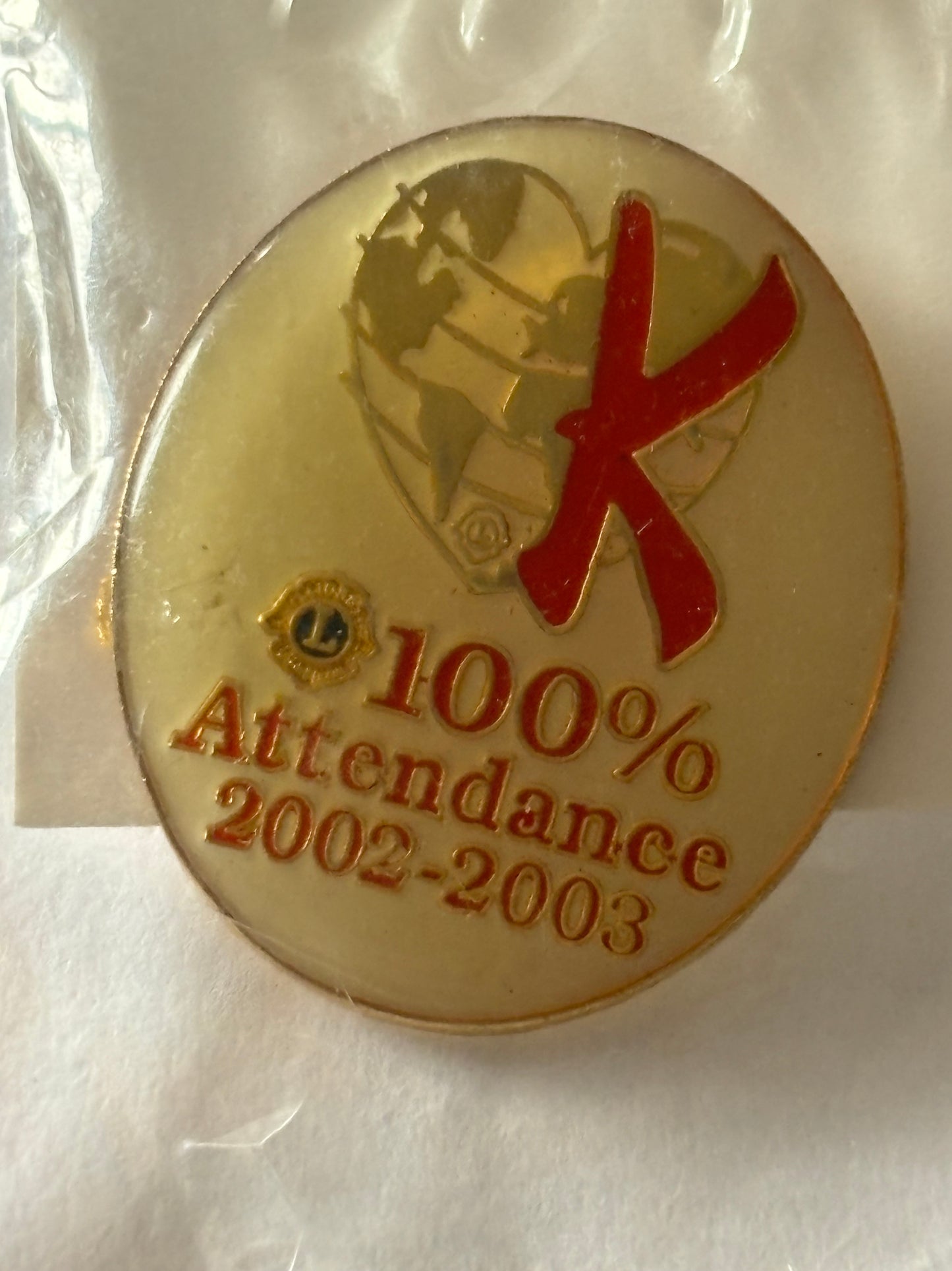 Lions Club 100% Attendance Badge 2002/03