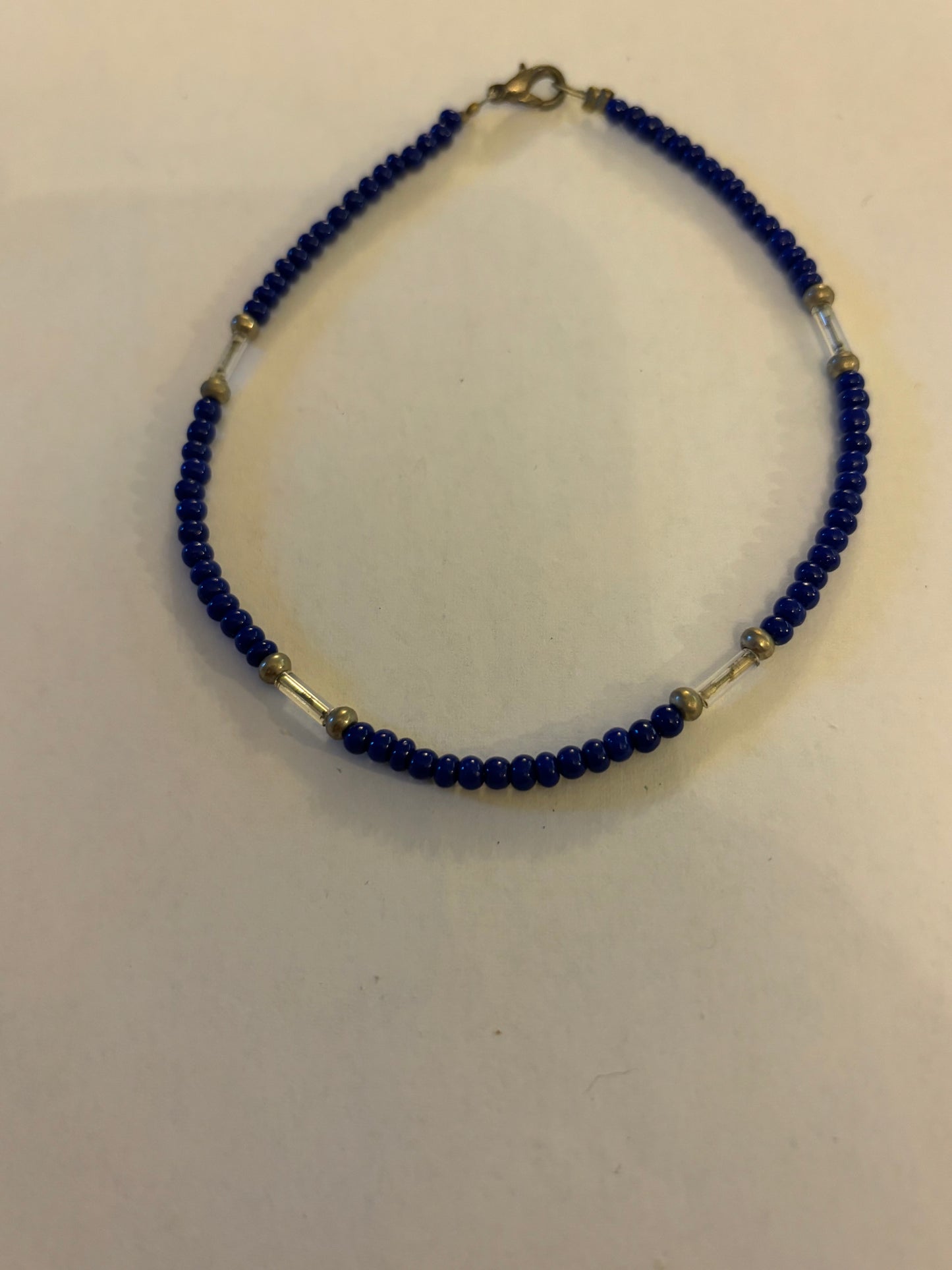 Tiny blue bead bracelet