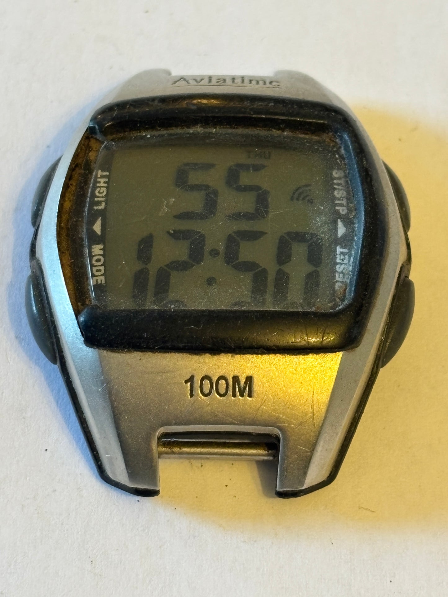 Aviatime black and silver digital watch - Untested - No Strap