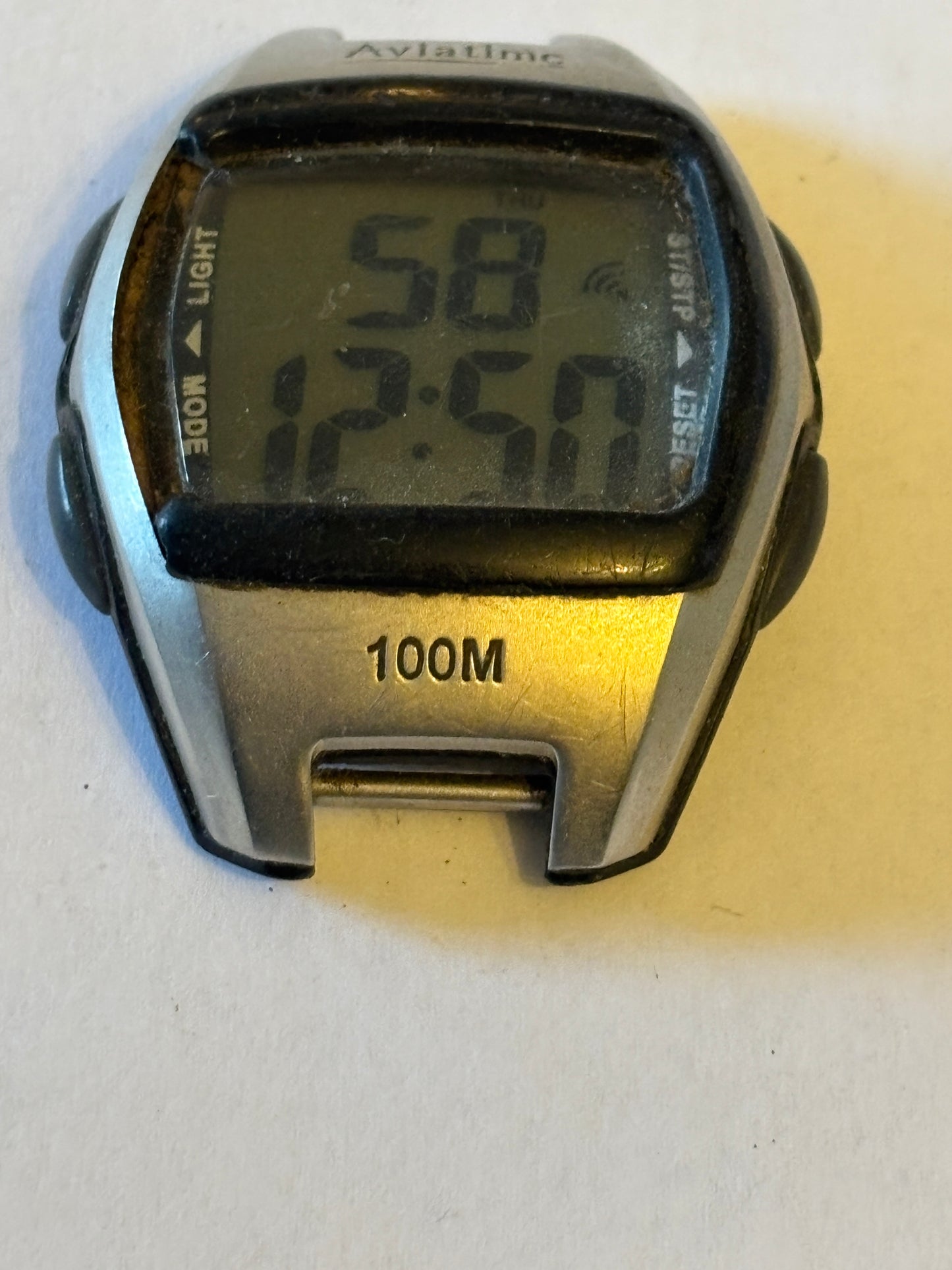 Aviatime black and silver digital watch - Untested - No Strap