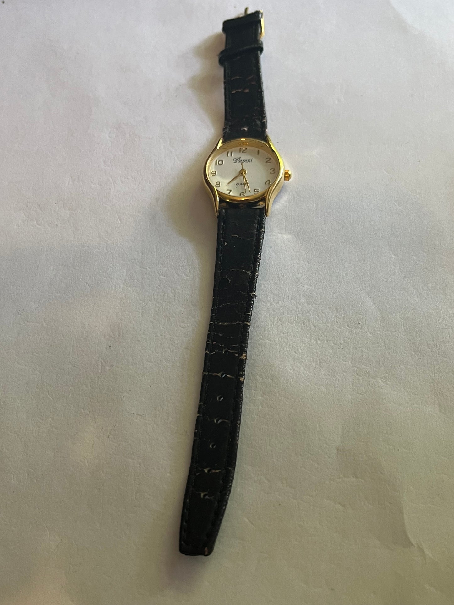 Papini gold and black ladies dress watch - untested