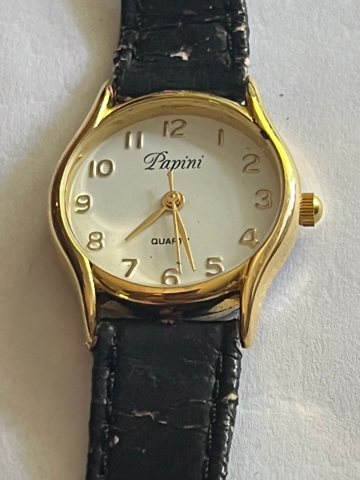 Papini gold and black ladies dress watch - untested