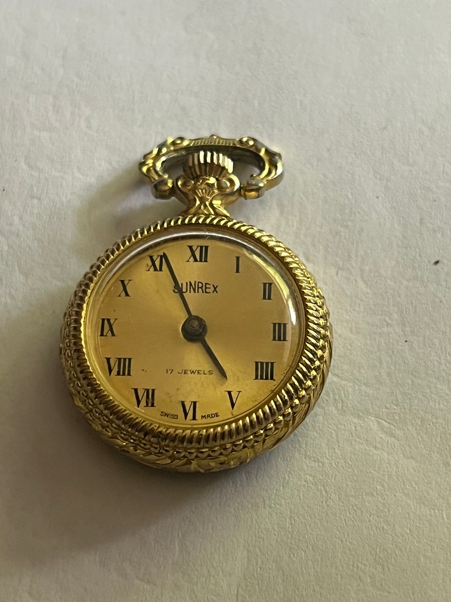 SunRex small gold manual pocket watch - untested but working