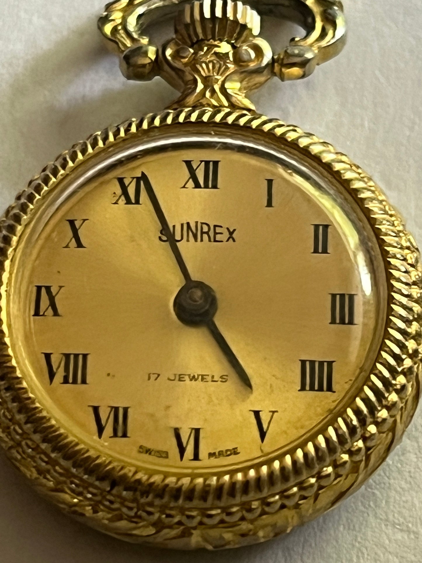 SunRex small gold manual pocket watch - untested but working