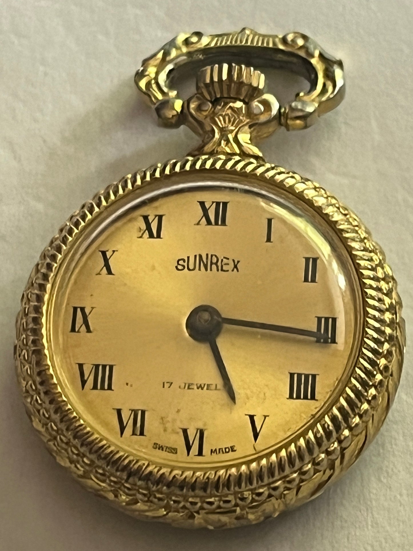 SunRex small gold manual pocket watch - untested but working