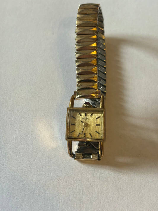 Gold Rotary Square Ladies Manual Wristwatch - Untested