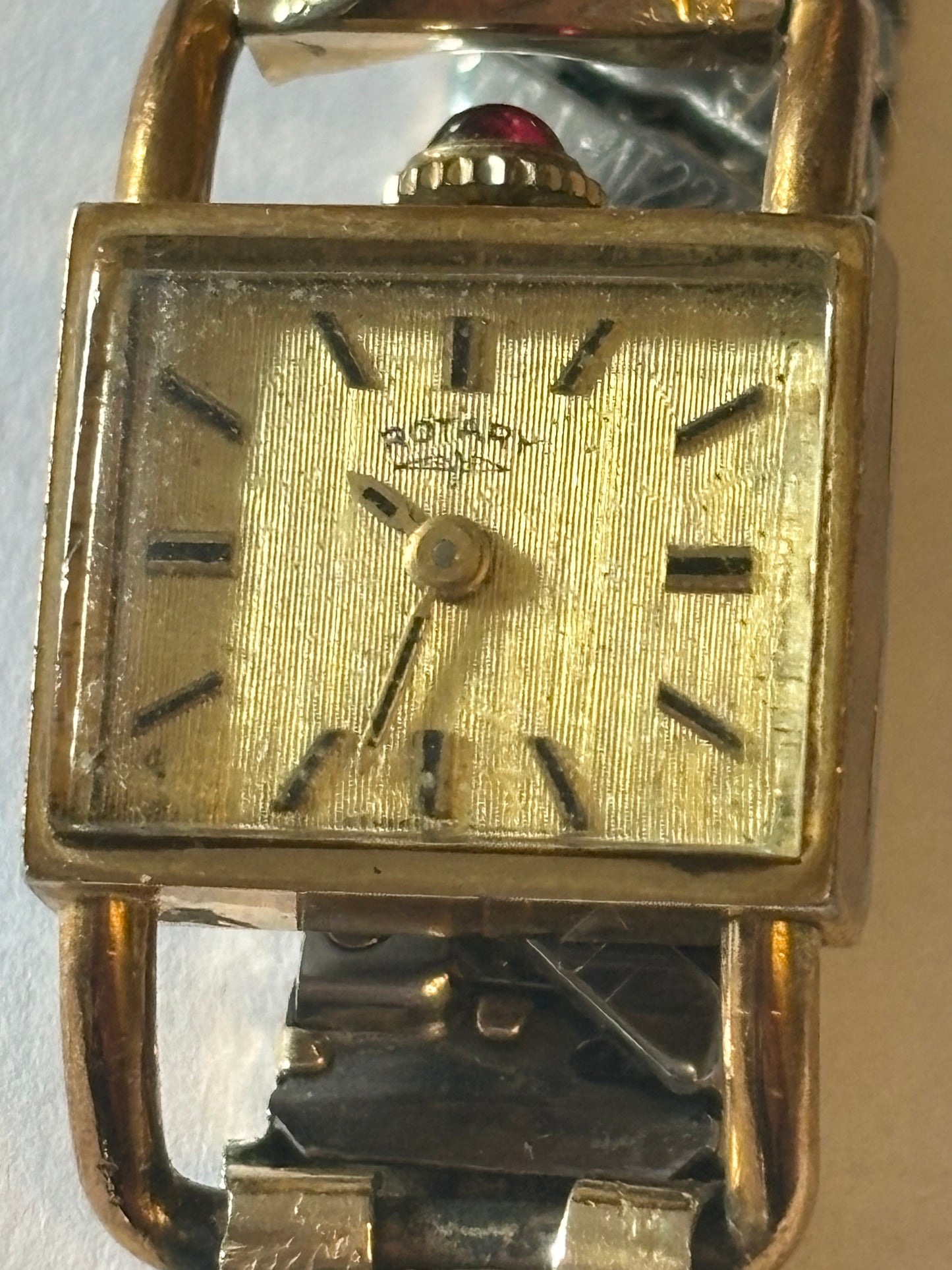 Gold Rotary Square Ladies Manual Wristwatch - Untested