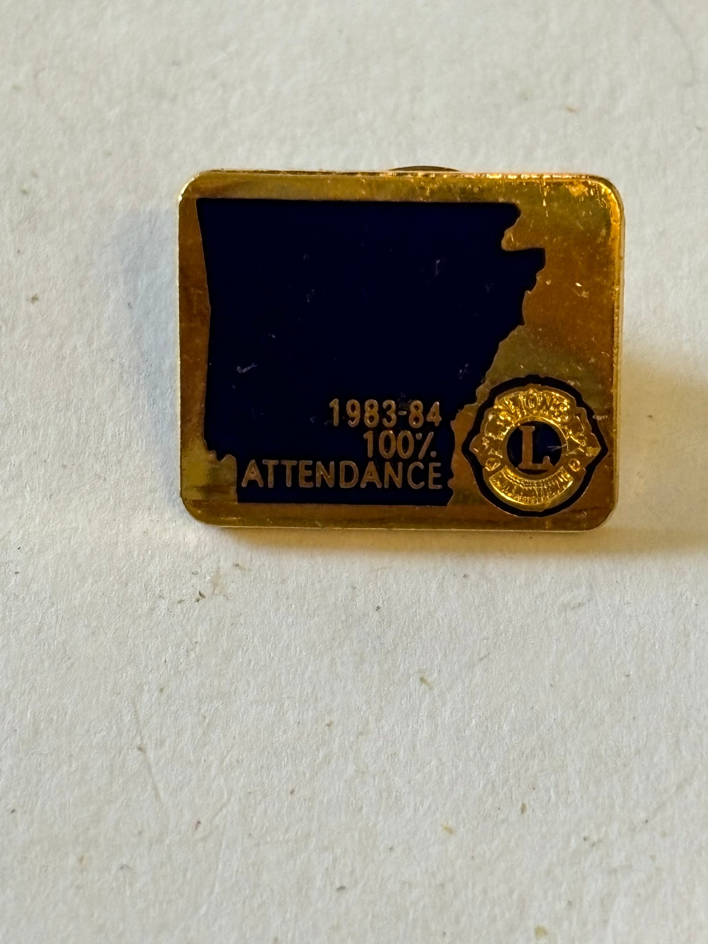 Lions Club 1983/84 100% Attendance Badge