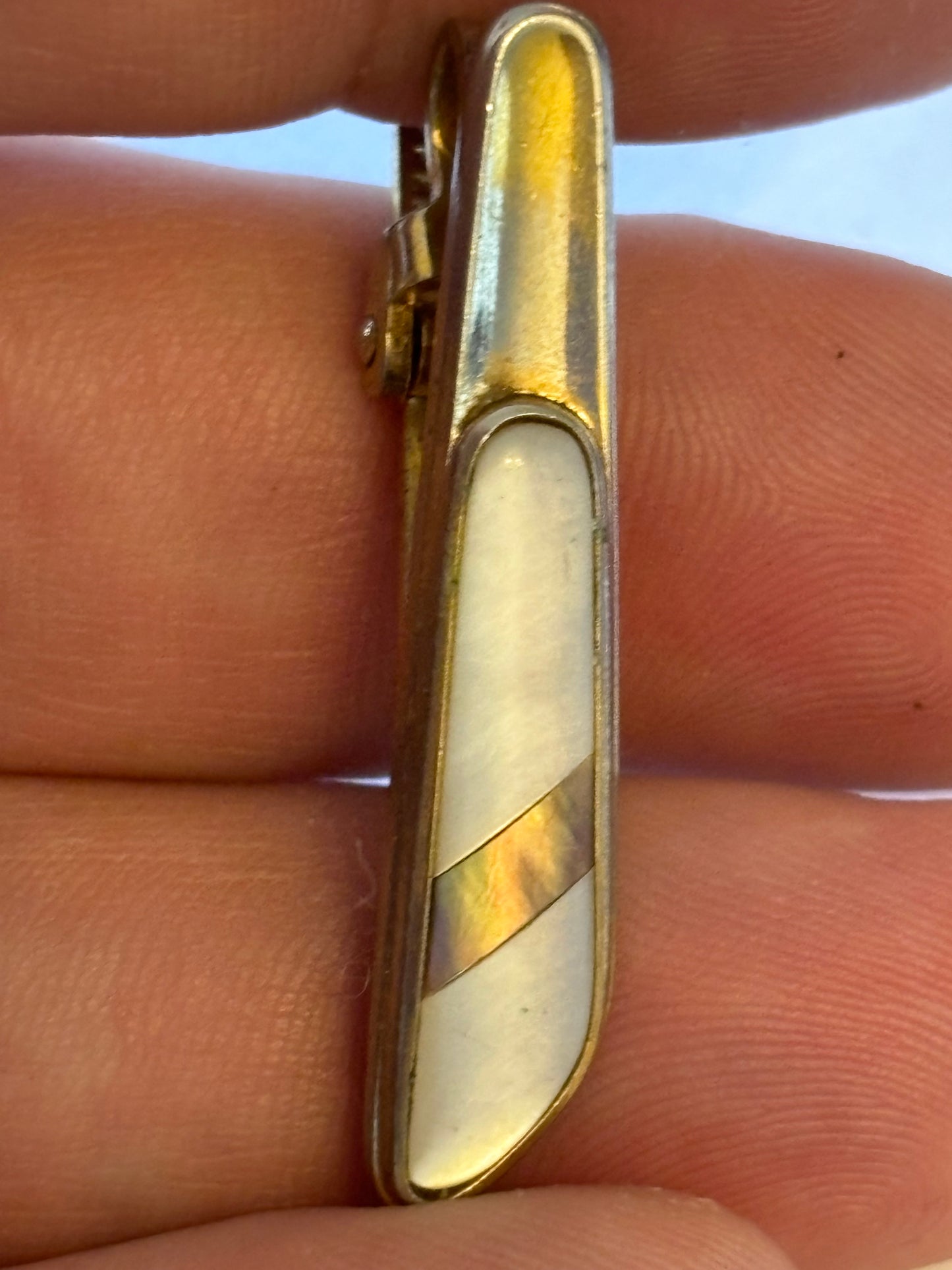 Gold and MoP Tie Clip