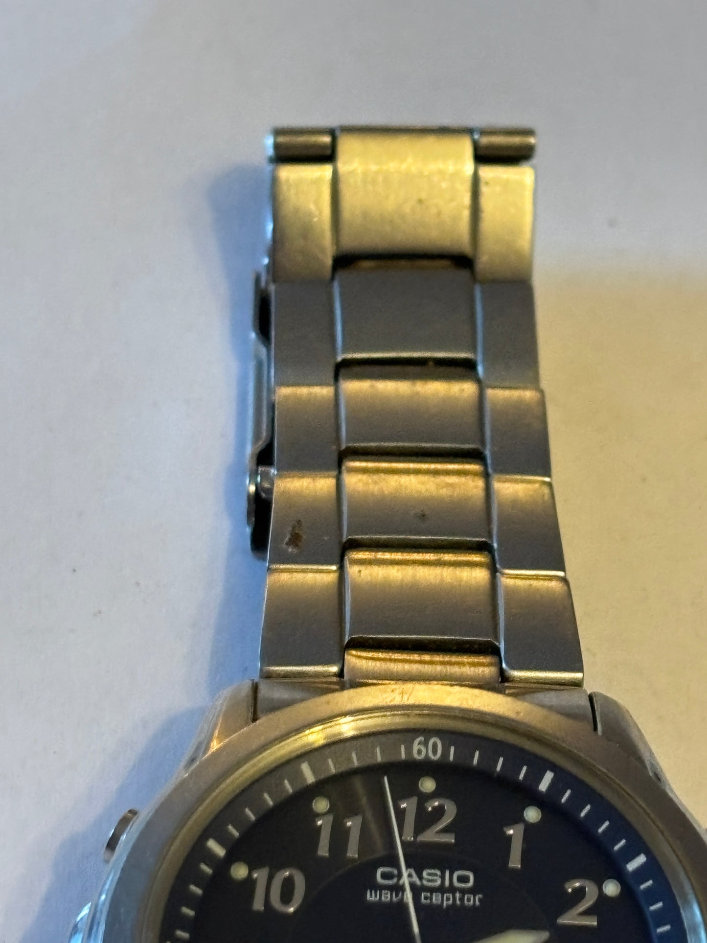 Casio Wave Ceptor - Large silver gents watch - Untested