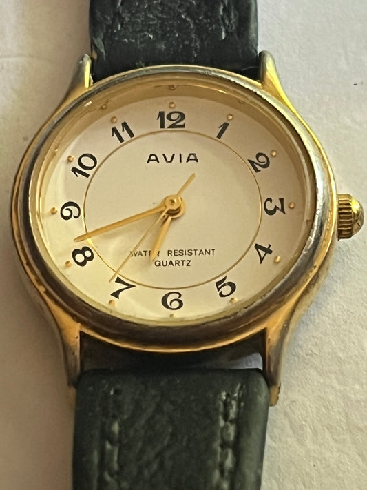 Avia Black and Gold Round Ladies Watch - Untested