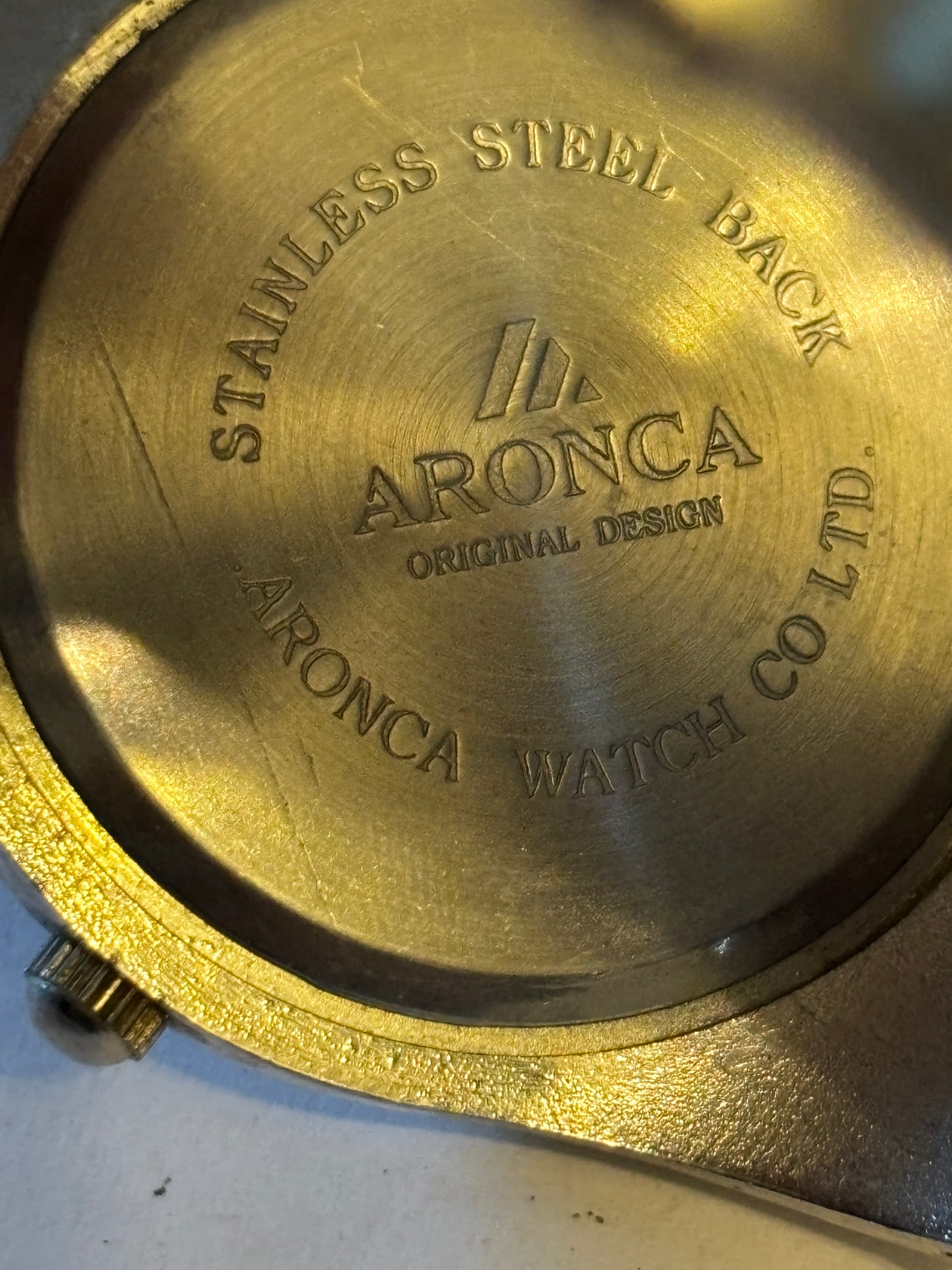 Aronca gents silver and black chunky chrono style watch - Untested