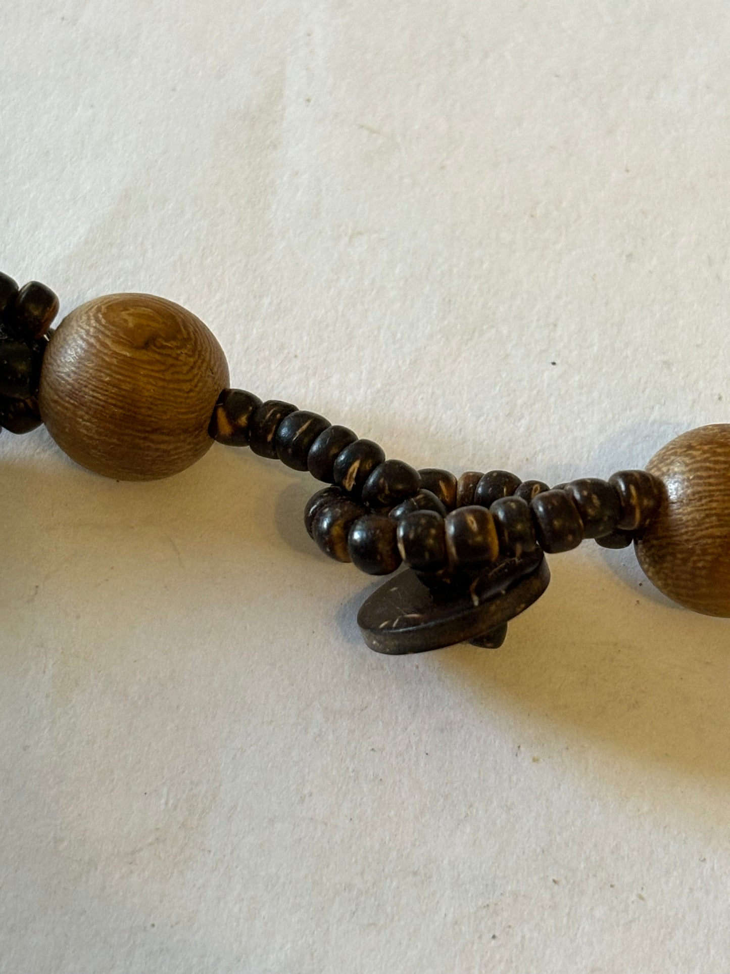 Wooden Beaded Necklace with large Rings