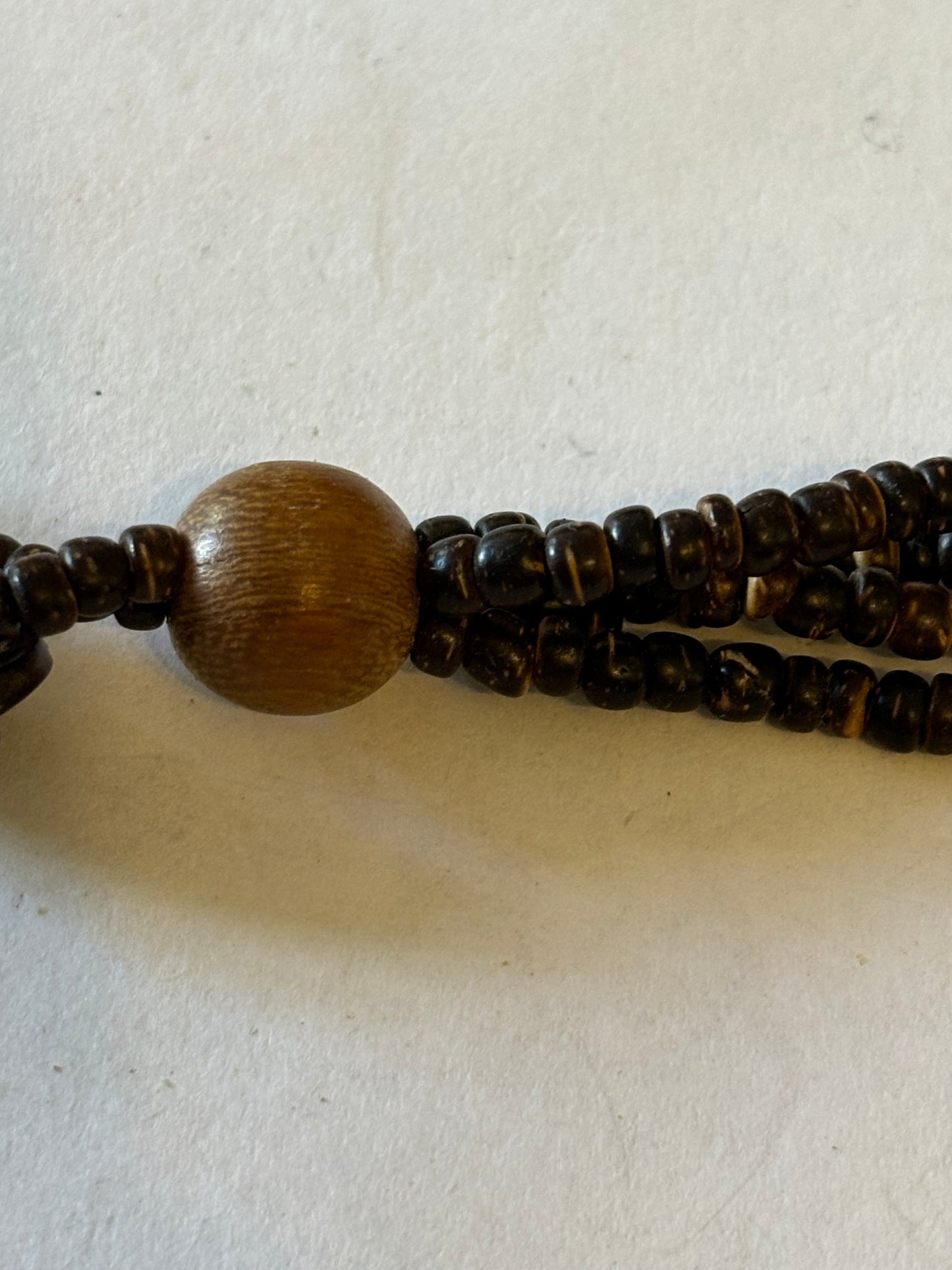 Wooden Beaded Necklace with large Rings