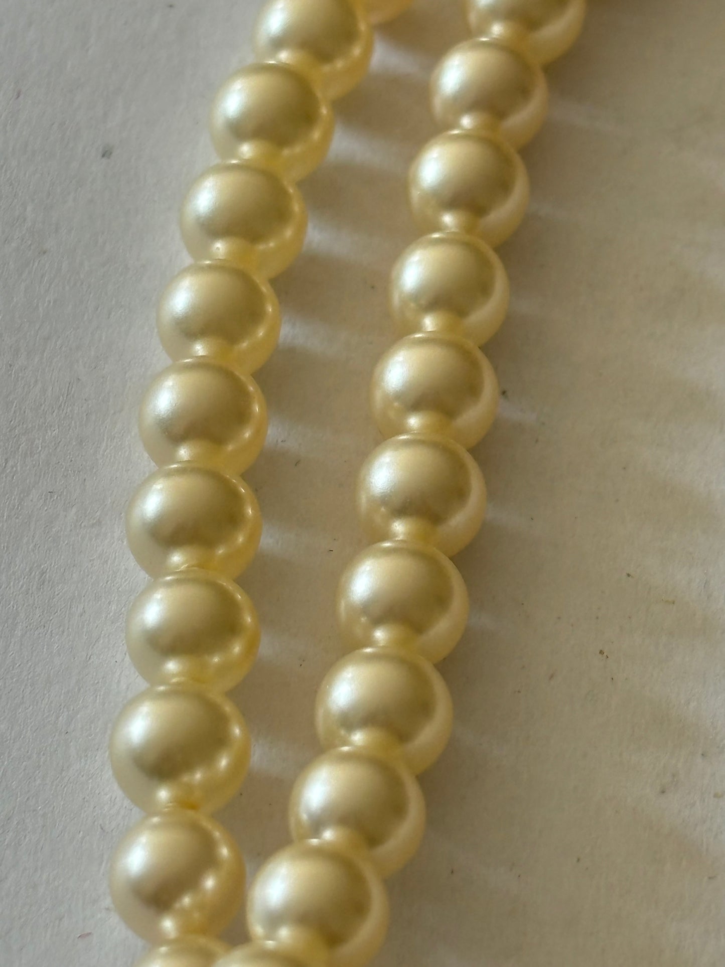 Double tier pearl style necklace with diamante clasp