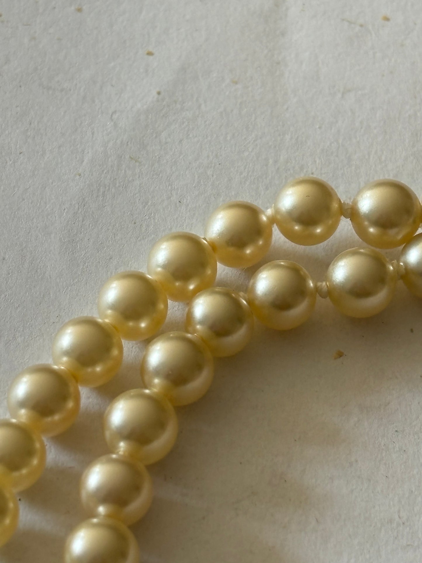 Double tier pearl style necklace with diamante clasp