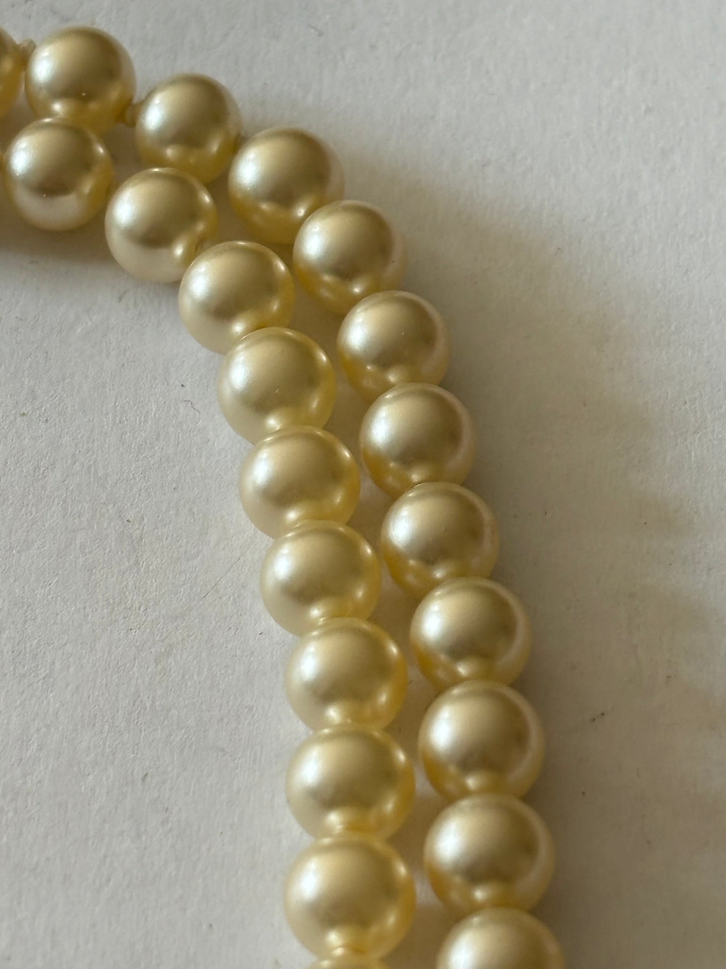 Double tier pearl style necklace with diamante clasp